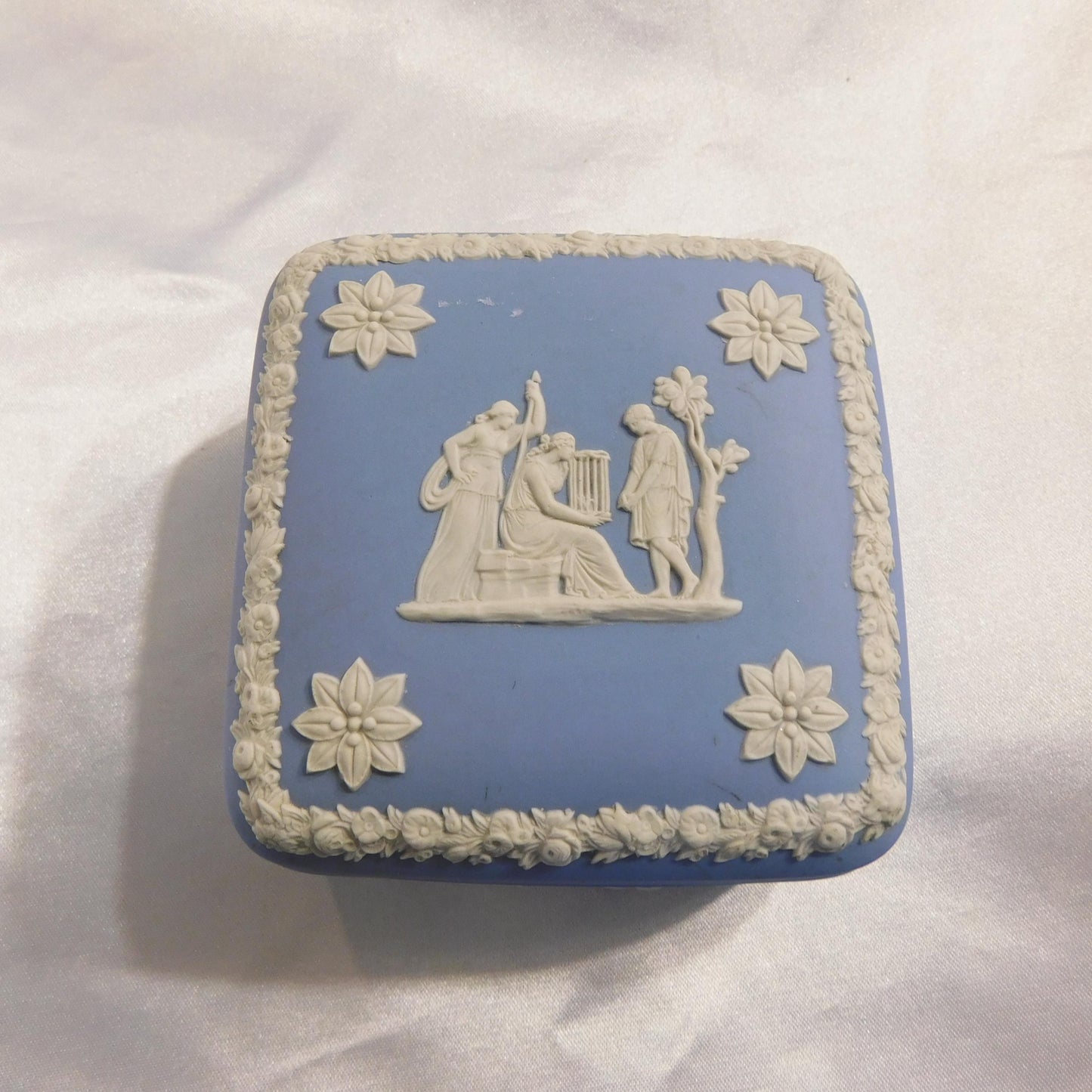 Light Blue Wedgwood Jasperware Covered Trinket Box # 21274