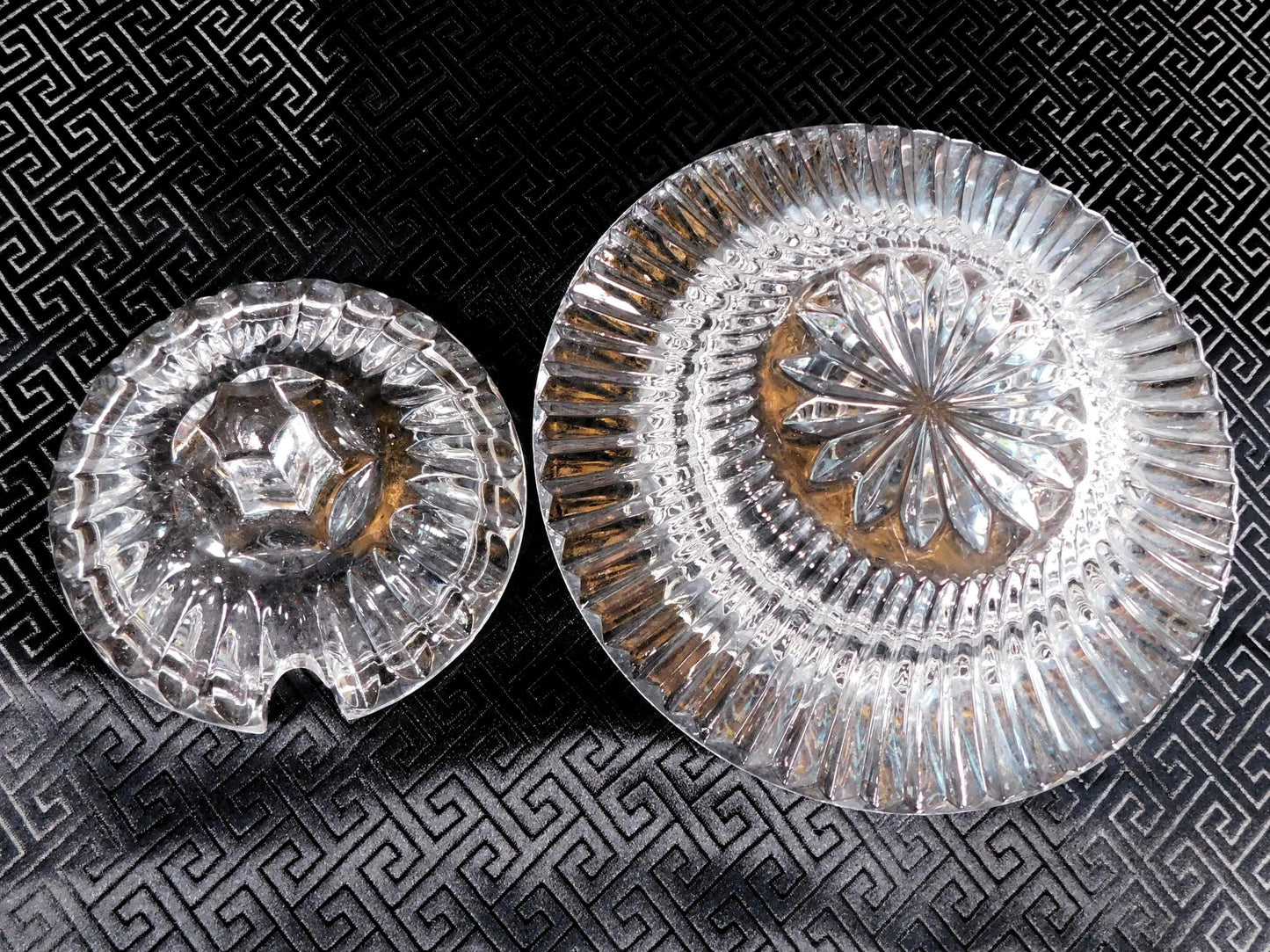 Cut Glass Jelly Dish, Honey Pot with Matching Lid # 23708