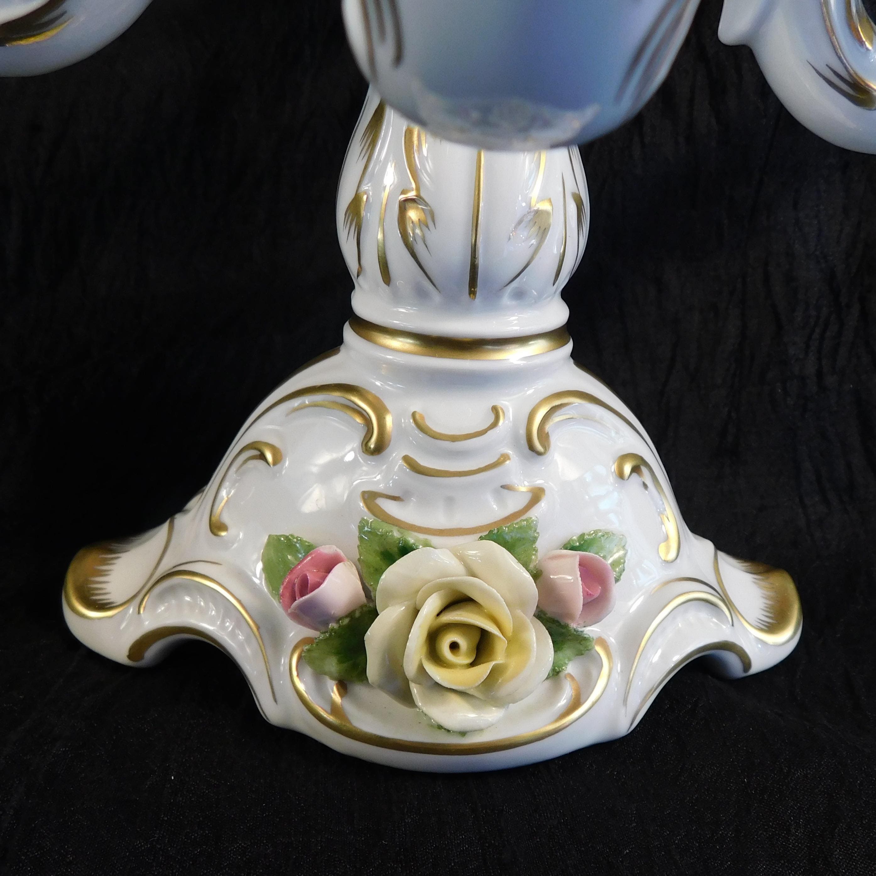 Alboth and Kaiser Five Candle Candle Holder with Dimensional Flowers # 26745