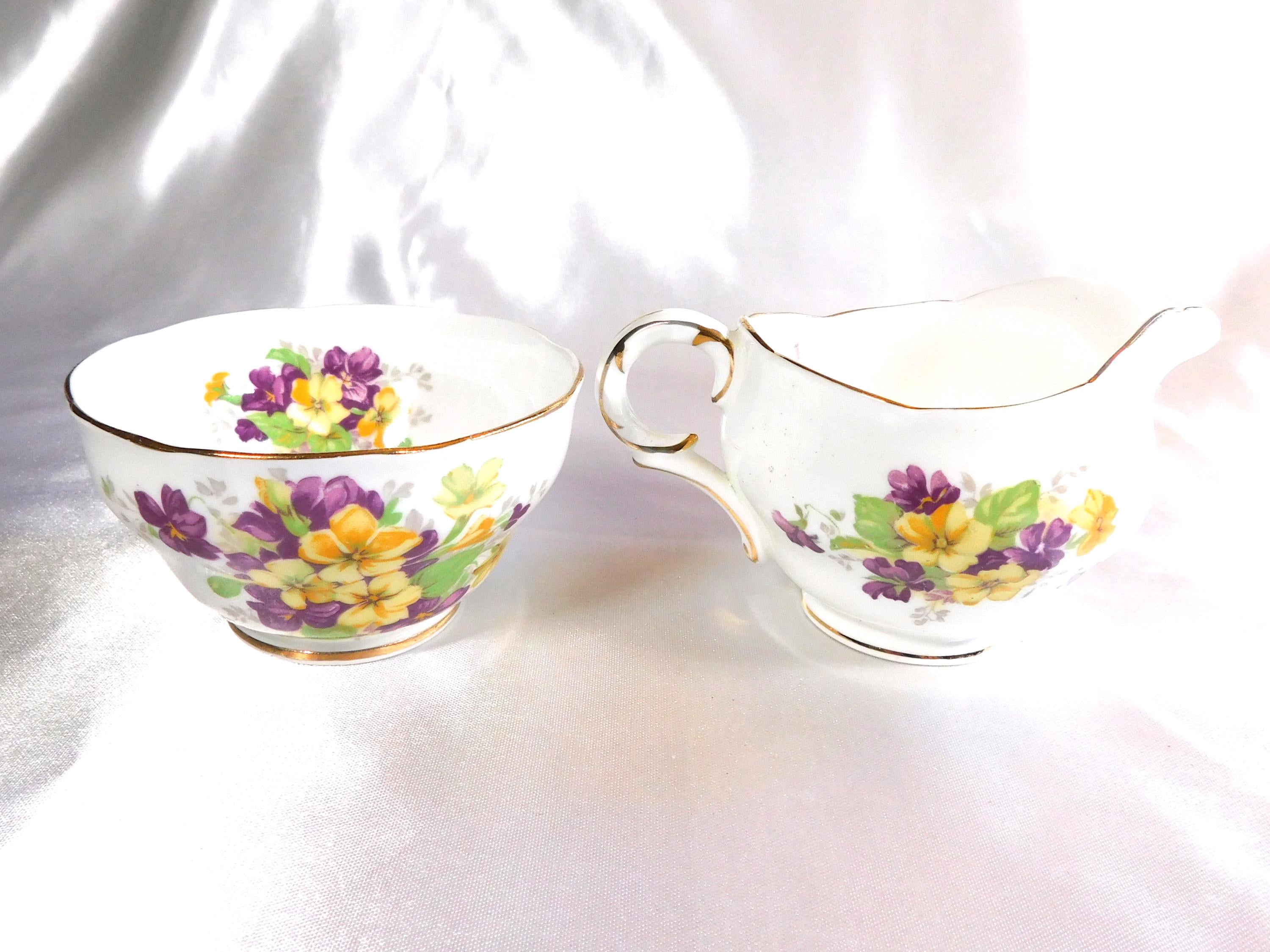 Adderley Open Sugar Bowl and Creamer in Lawley # 24396