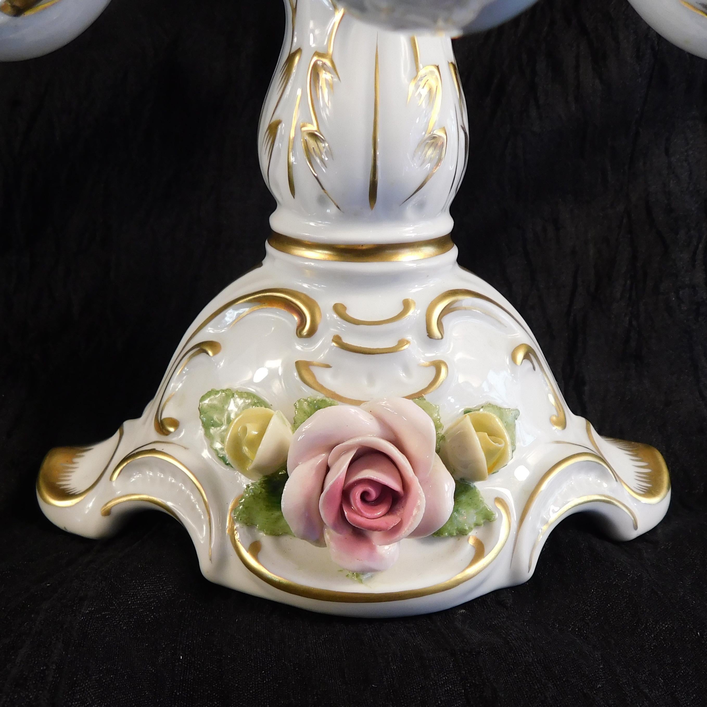 Alboth and Kaiser Five Candle Candle Holder with Dimensional Flowers # 26745