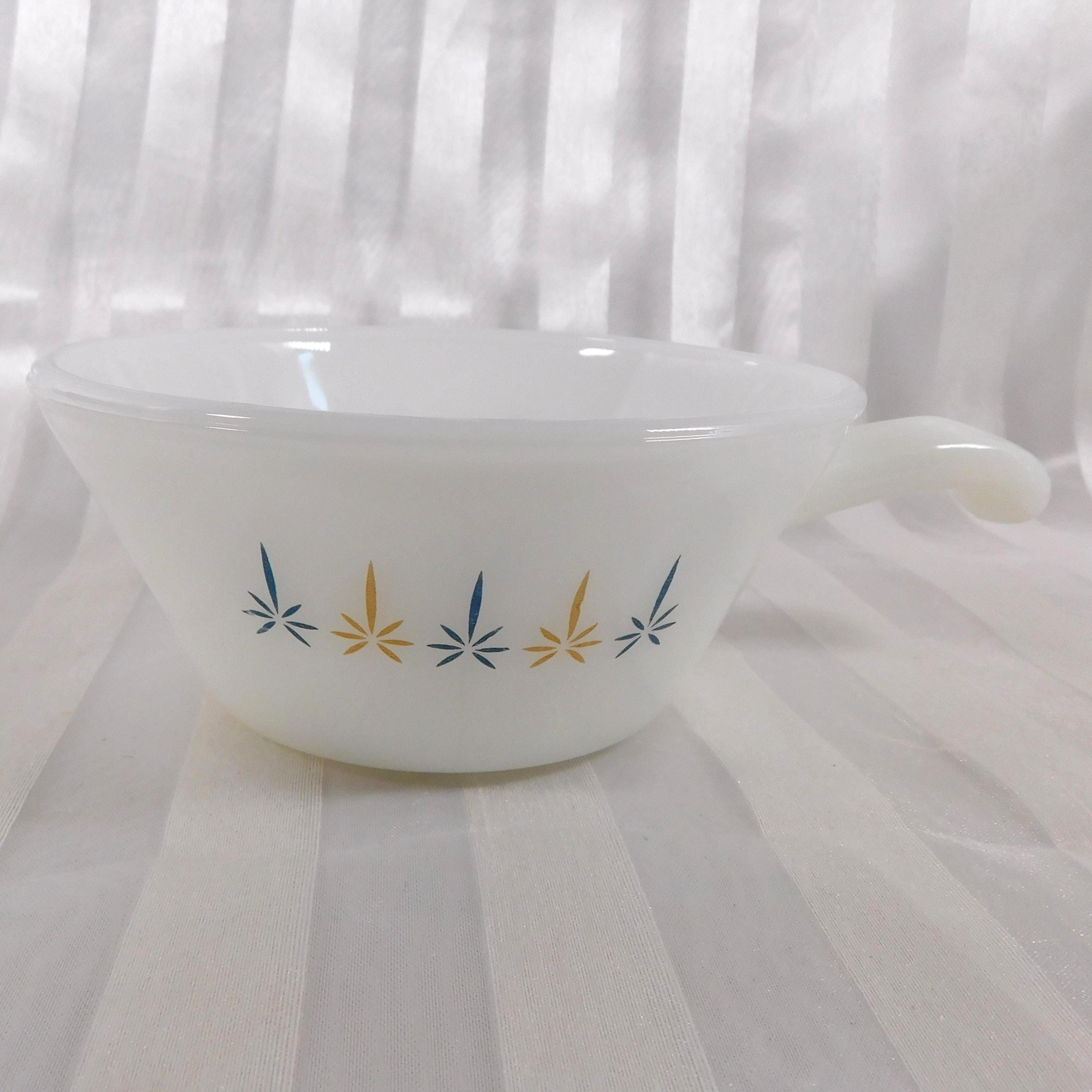 Anchor Hocking Fire King Set of two White Ramekin Dishes with Handles # 26223