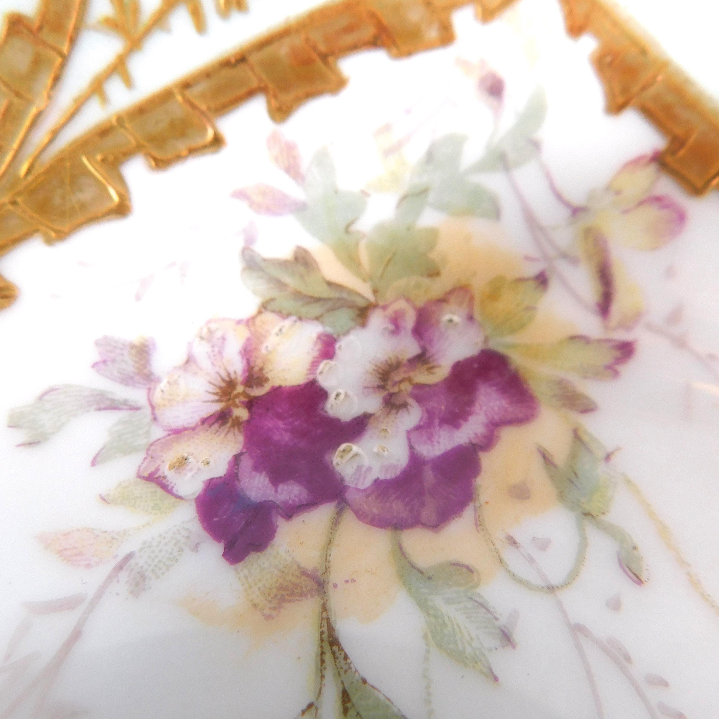 Alfred Klingenberg Limoges Serving Bowl: Hand-Painted Floral Porcelain, 1900s