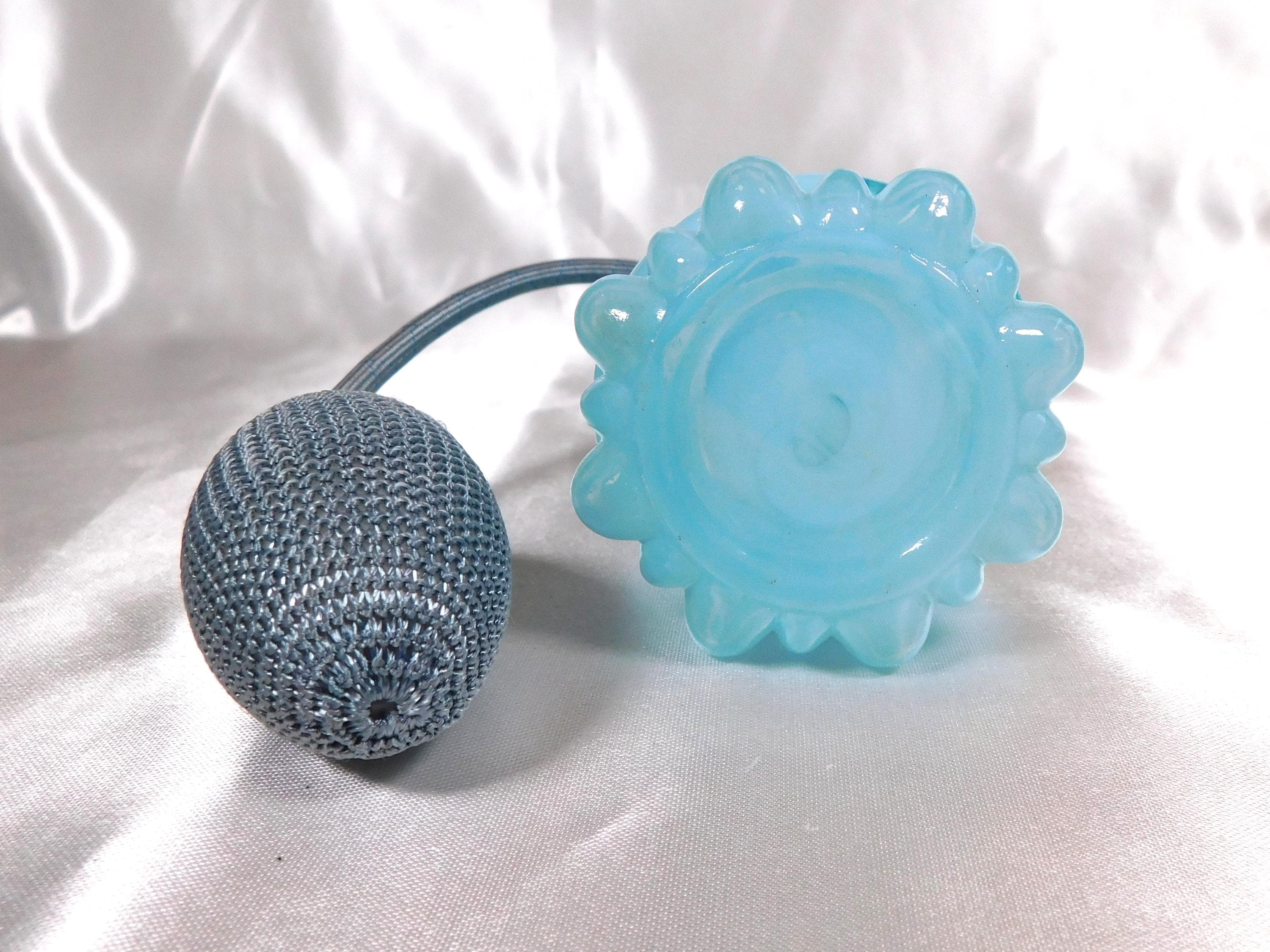 Baby Blue Glass Perfume Atomizer with Clear Dots # 23078