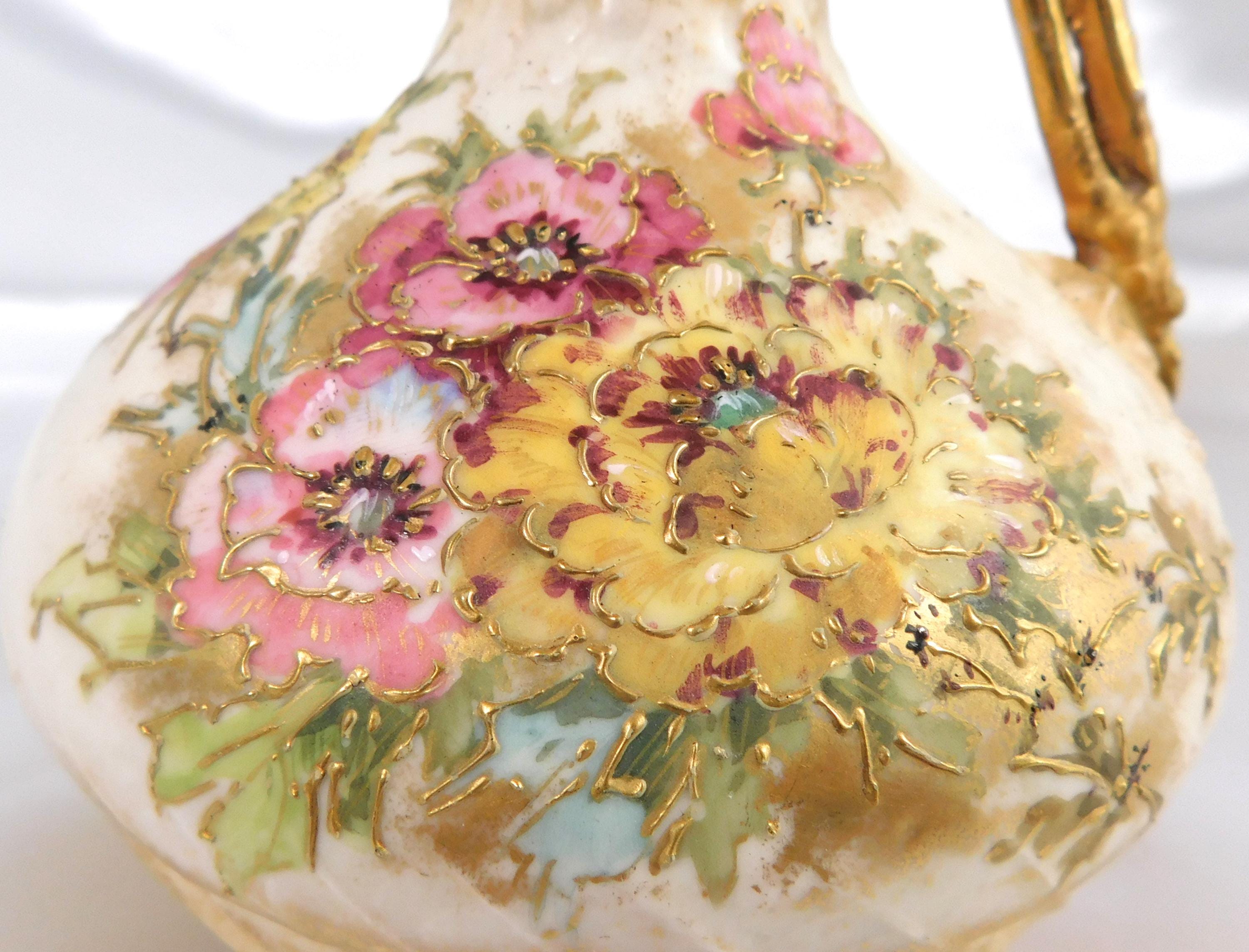 Mermod & Jaccard Cream Floral Pitcher # 6515