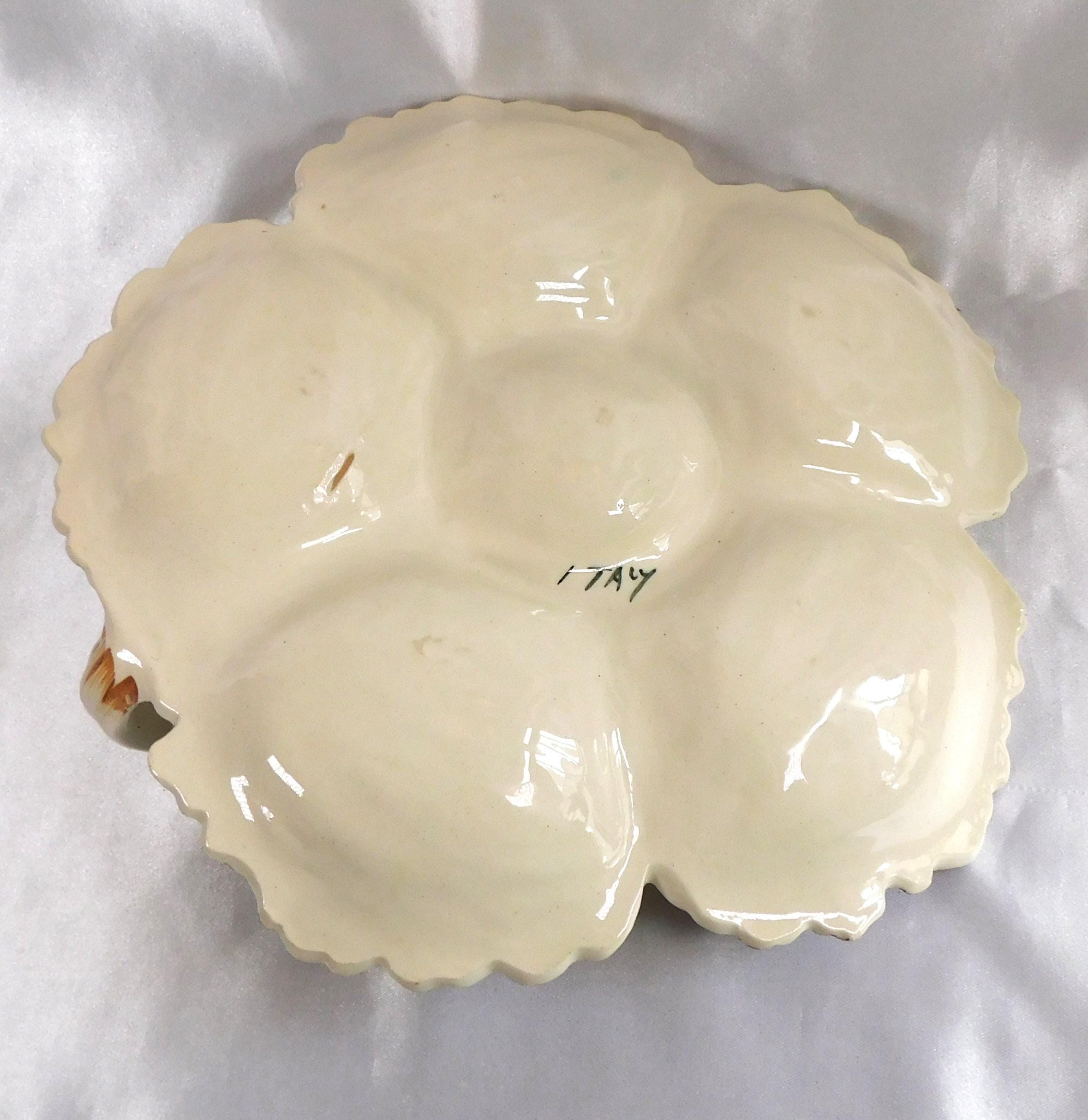 Six Section Fruit Serving Dish with Handle from Italy # 25729
