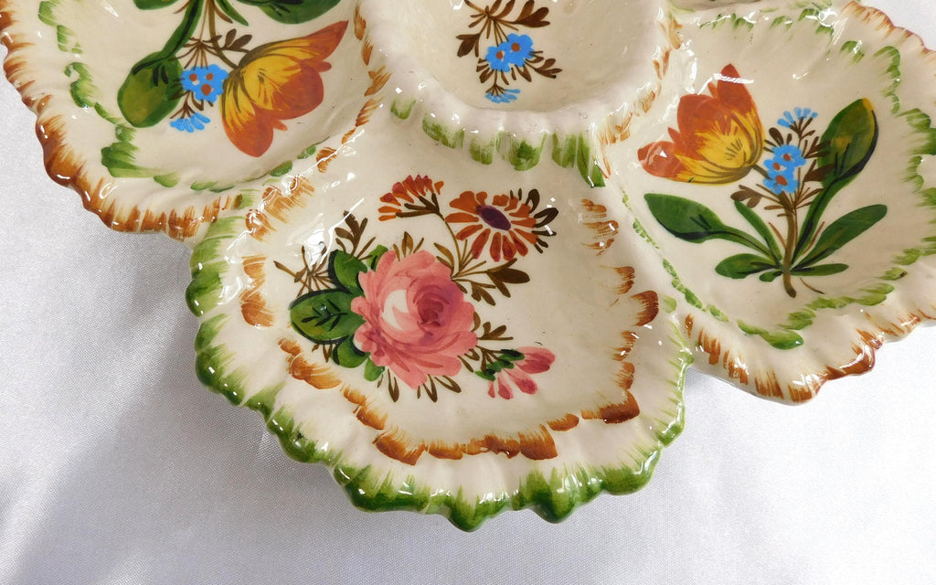 Six Section Fruit Serving Dish with Handle from Italy # 25729