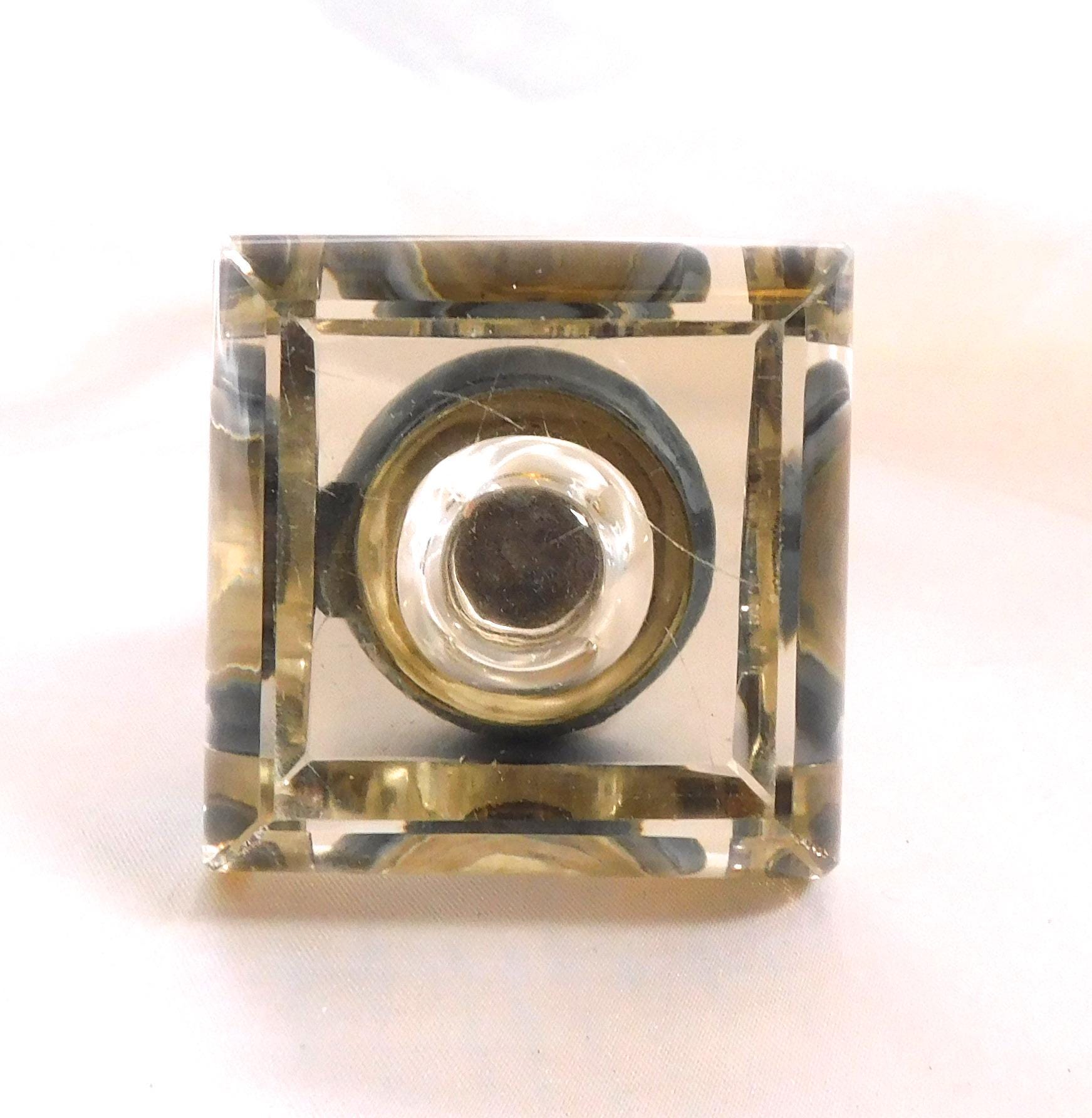Crystal Inkwell with Hinged Lid # 25811