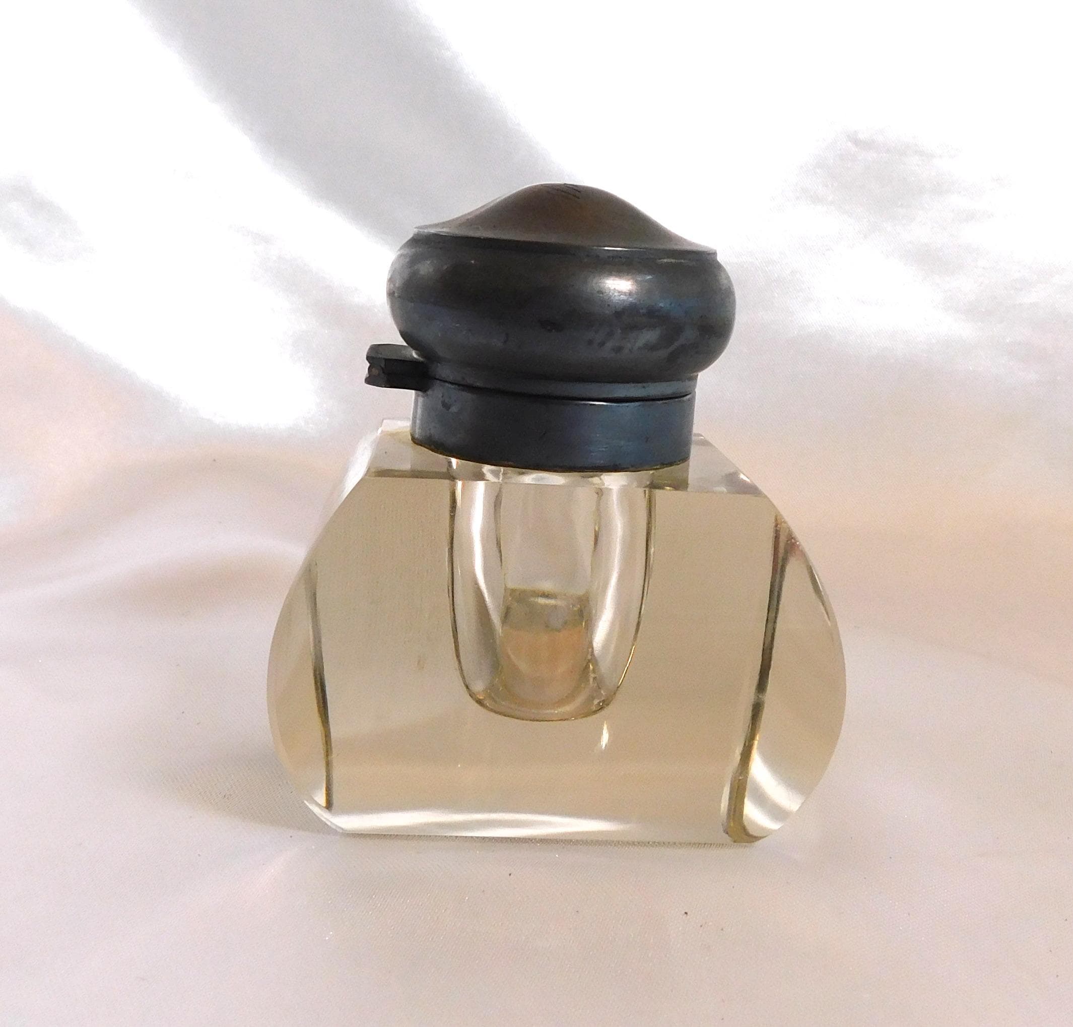 Crystal Inkwell with Hinged Lid # 25811