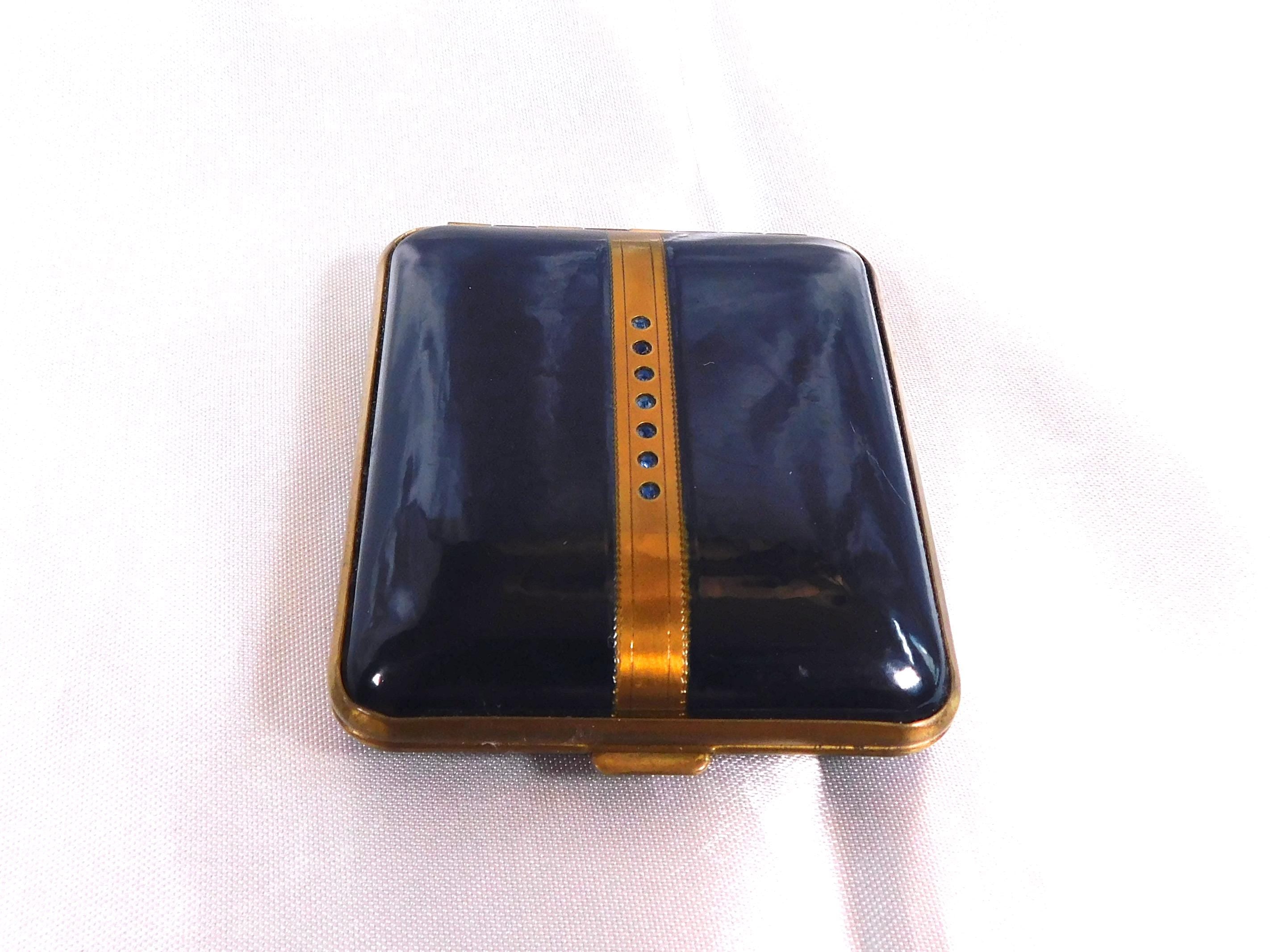 Black Mondaine Compact with Blue Stone Front # 24563