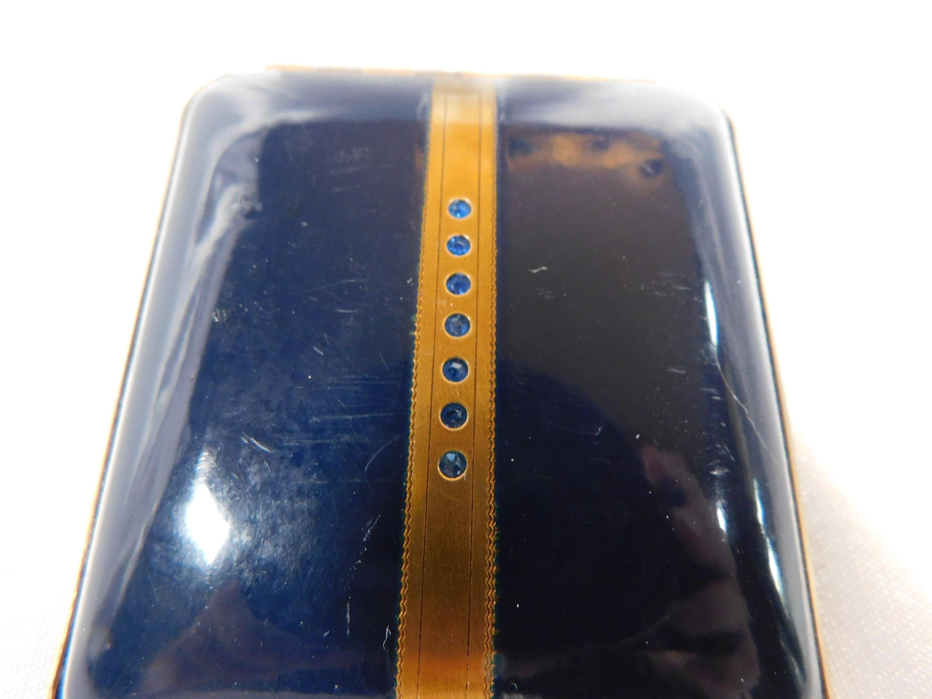 Black Mondaine Compact with Blue Stone Front # 24563