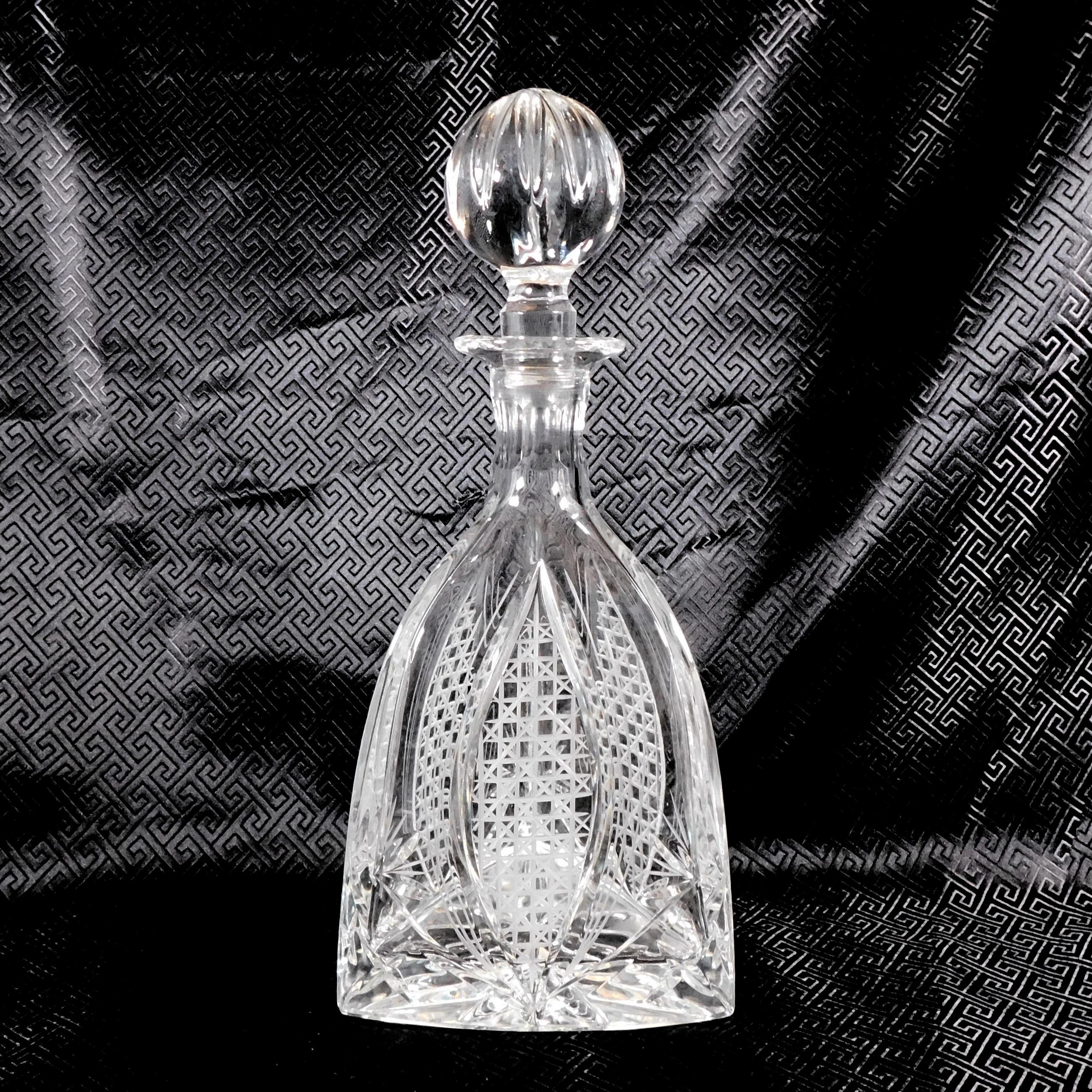 Vintage Three Sided Decanter with Wrong Stopper # 26037