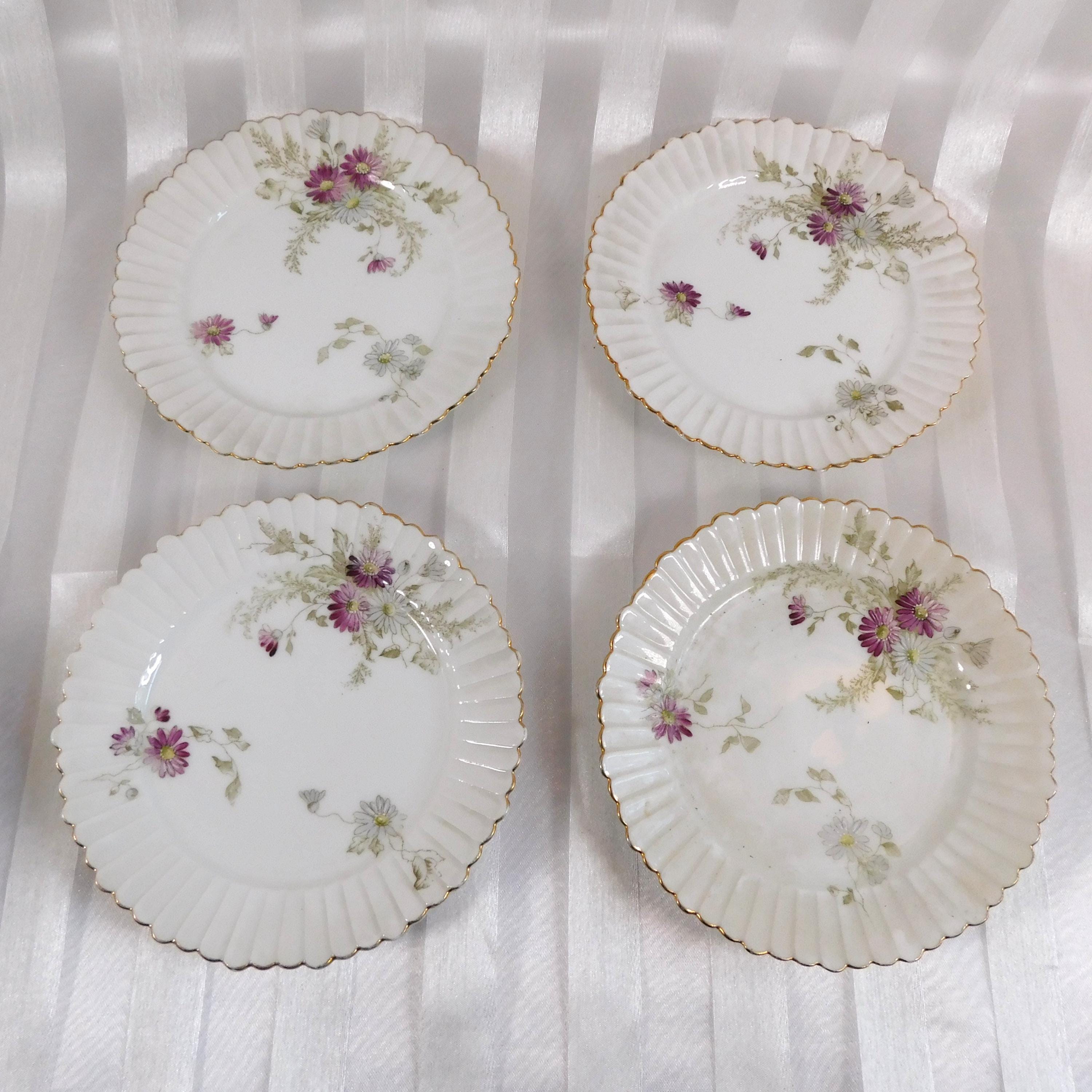 Set of Four Rosenthal Hand Painted Ramekin Dishes with Underplates # 26041
