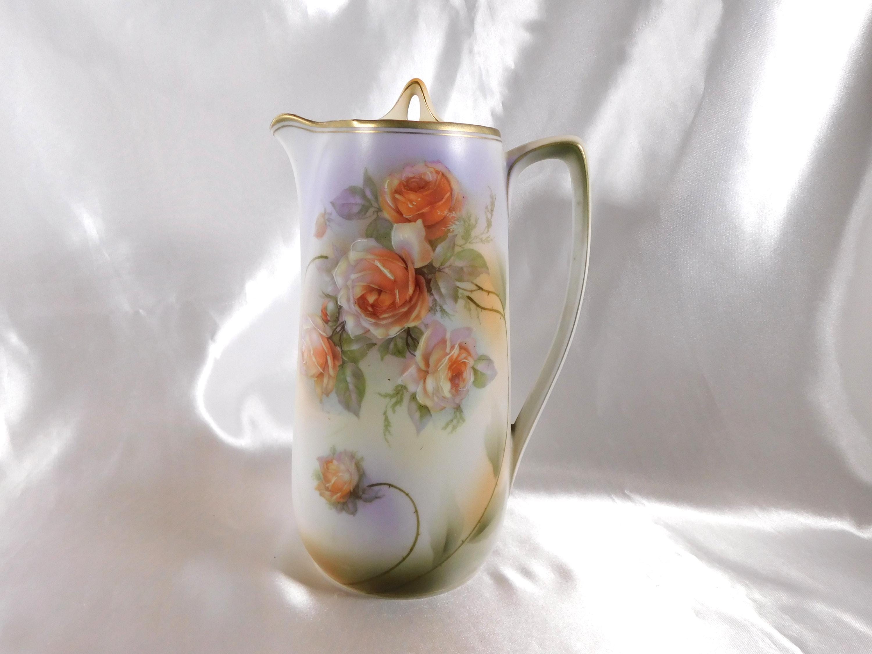 Peach Floral Coffee Pot from Germany # 25016