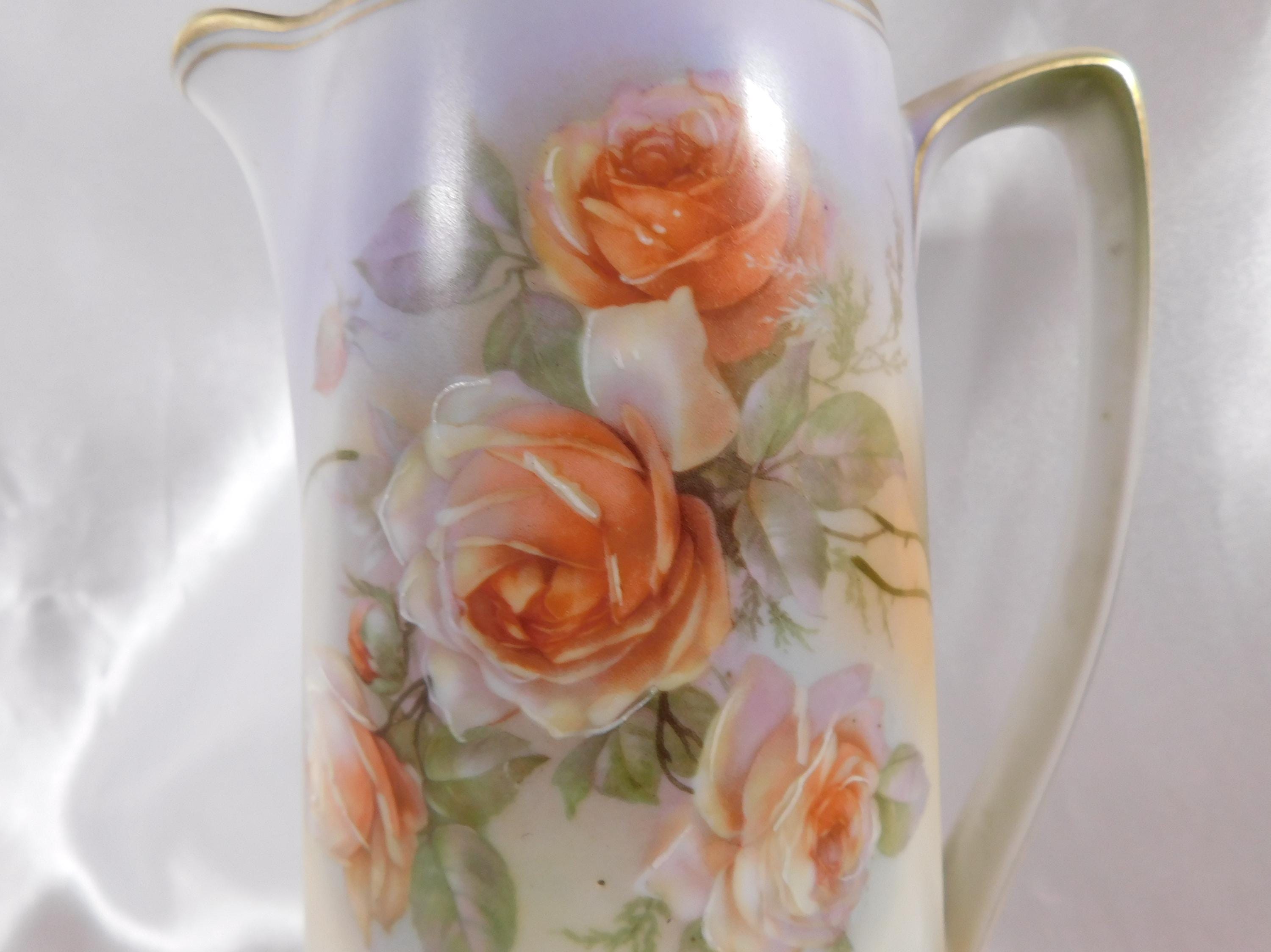Peach Floral Coffee Pot from Germany # 25016