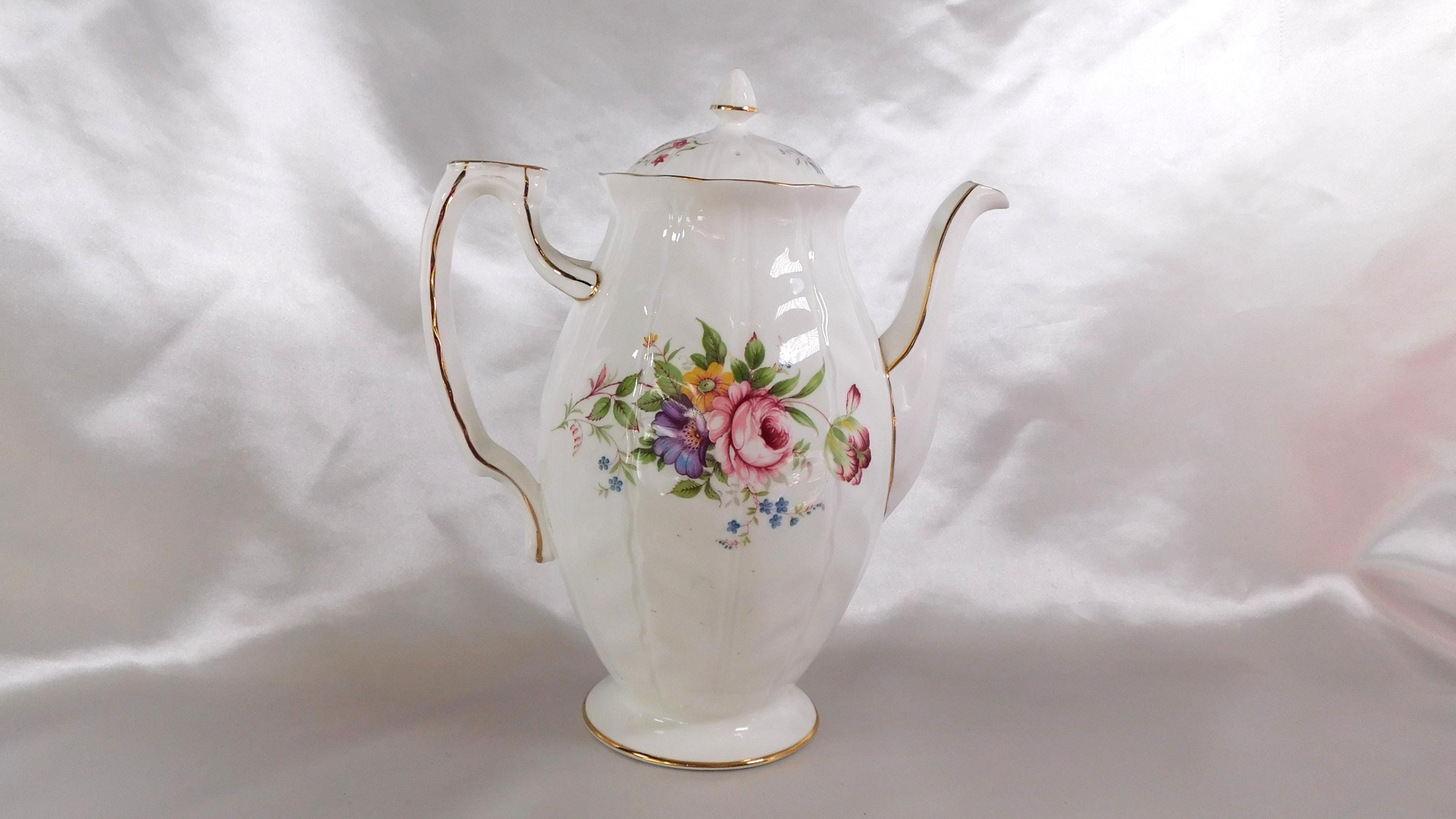 Aynsley White Floral Coffee Pot in Aynsley Spray # 25219