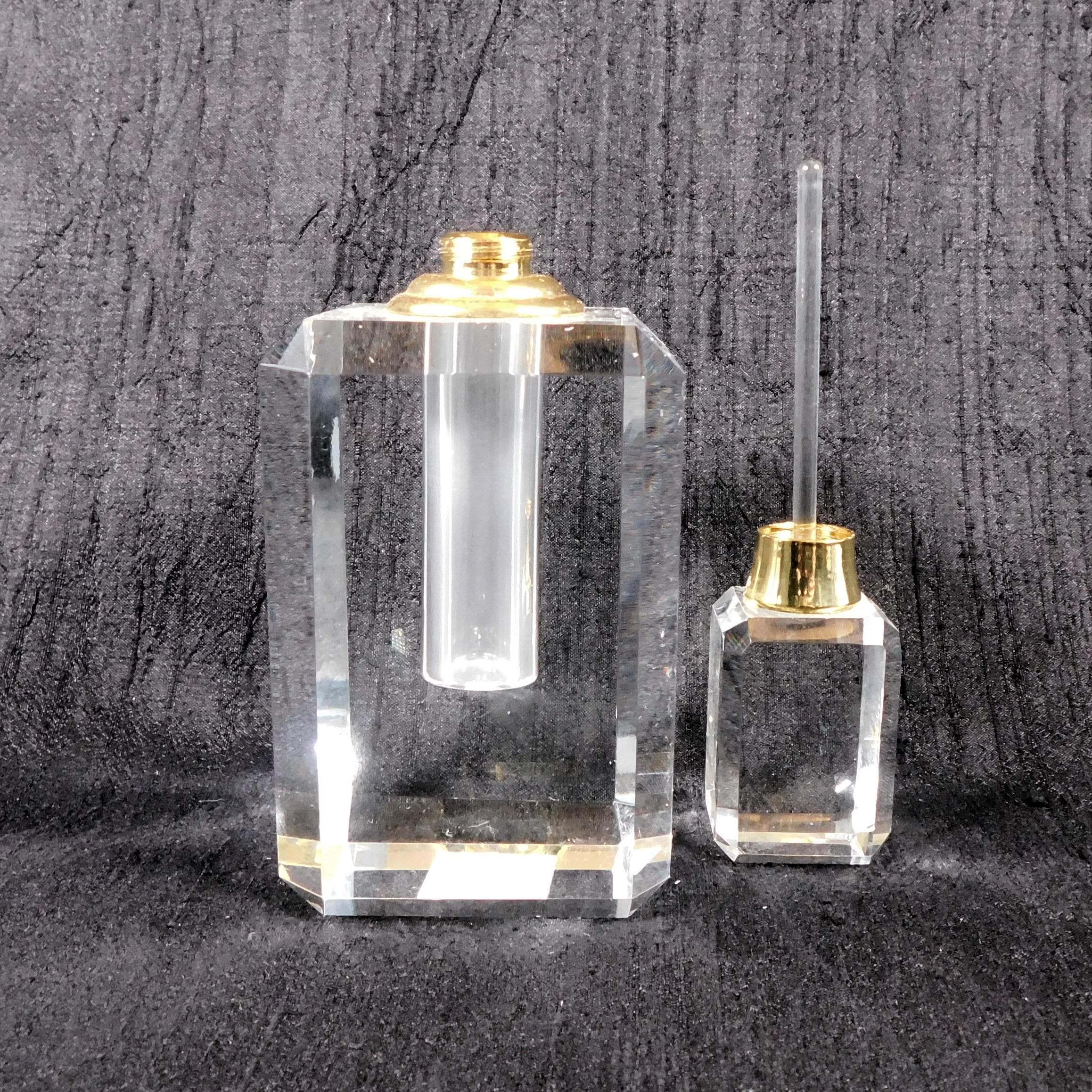Large Cut Crystal Perfume Bottle with Matching Stopper # 26195