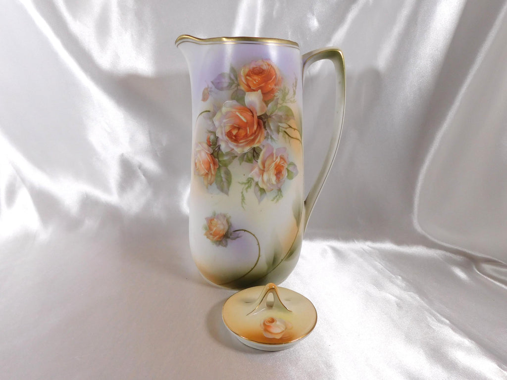 Peach Floral Coffee Pot from Germany # 25016