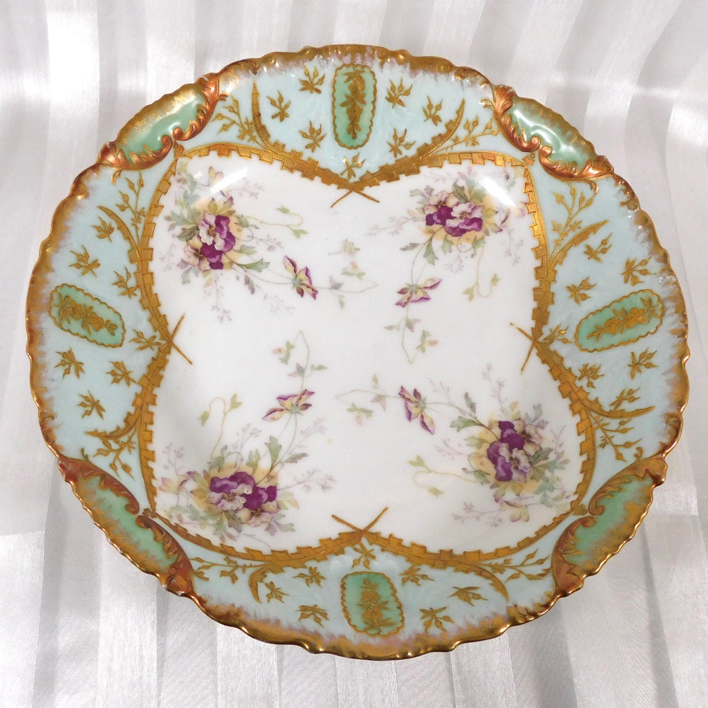 Alfred Klingenberg Limoges Serving Bowl: Hand-Painted Floral Porcelain, 1900s