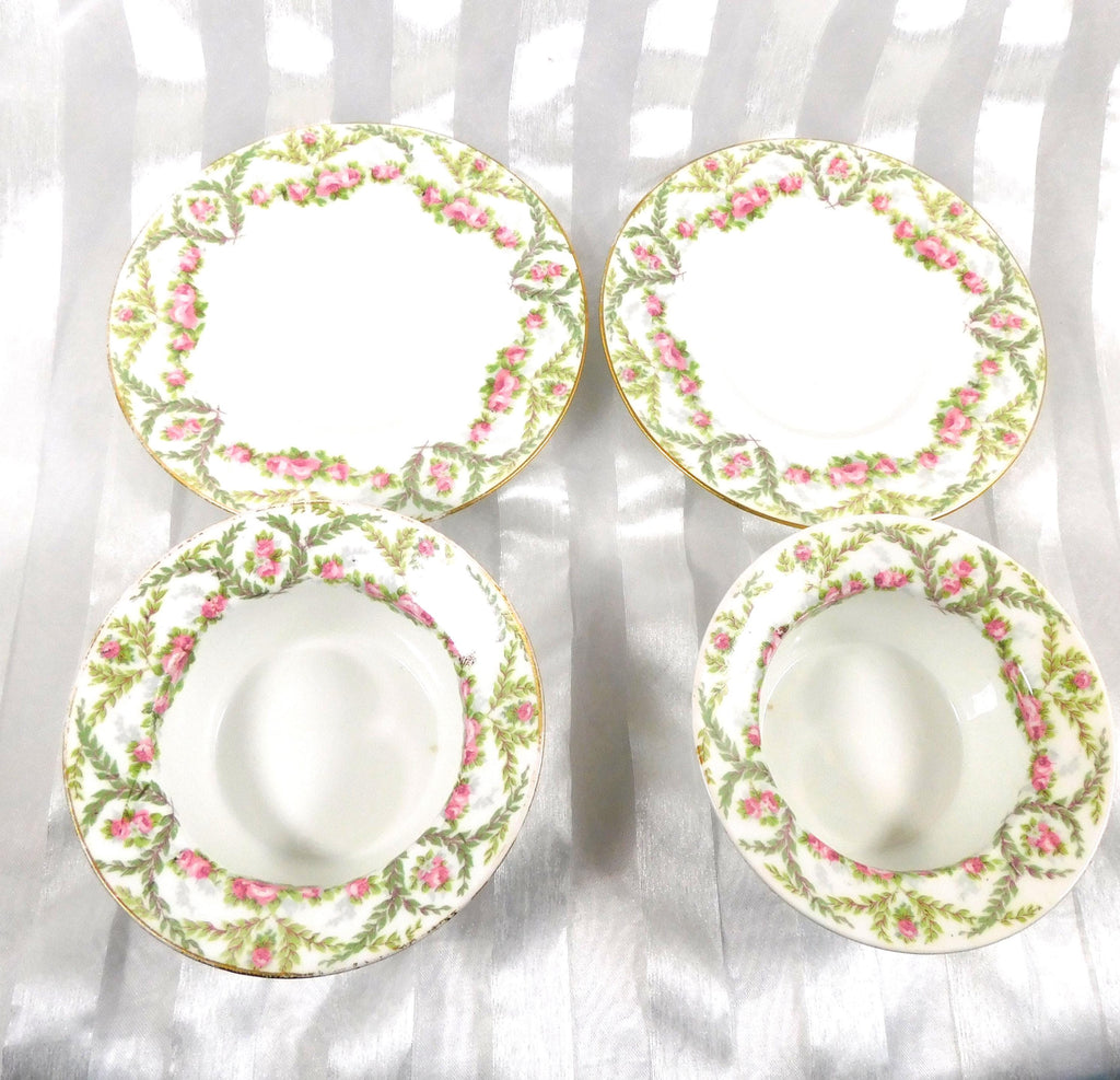 Jean Pouyat Limoges Set of Two Ramekin Dishes and Underplates # 26261