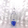 Blue and Clear Bubble Filled Art Glass Perfume Bottle # 26450