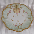 Antique Klingenberg and Dwenger Green Plate with Raised Gold Trim # 26092