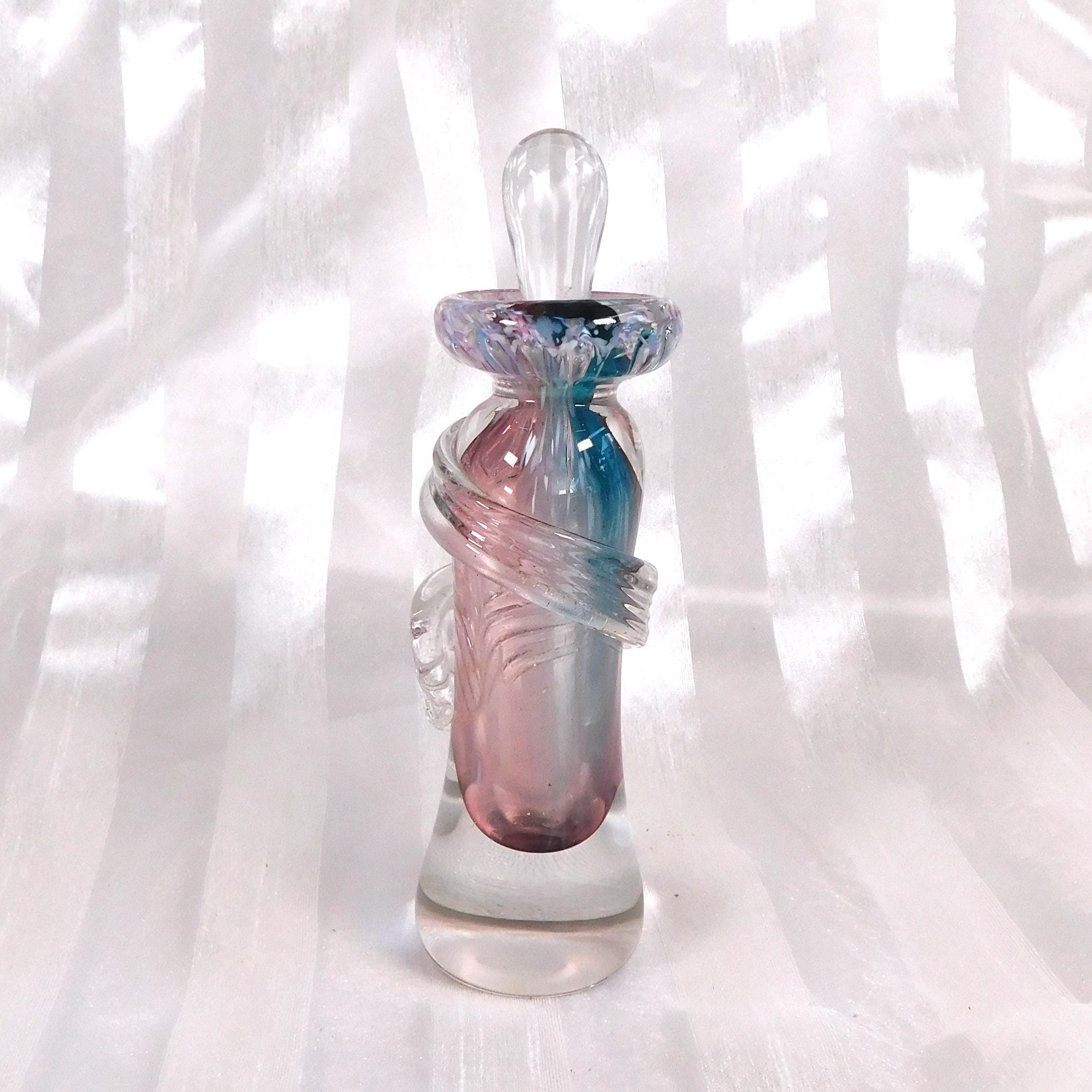 Blue and Pink Art Glass Perfume Bottle # 26601