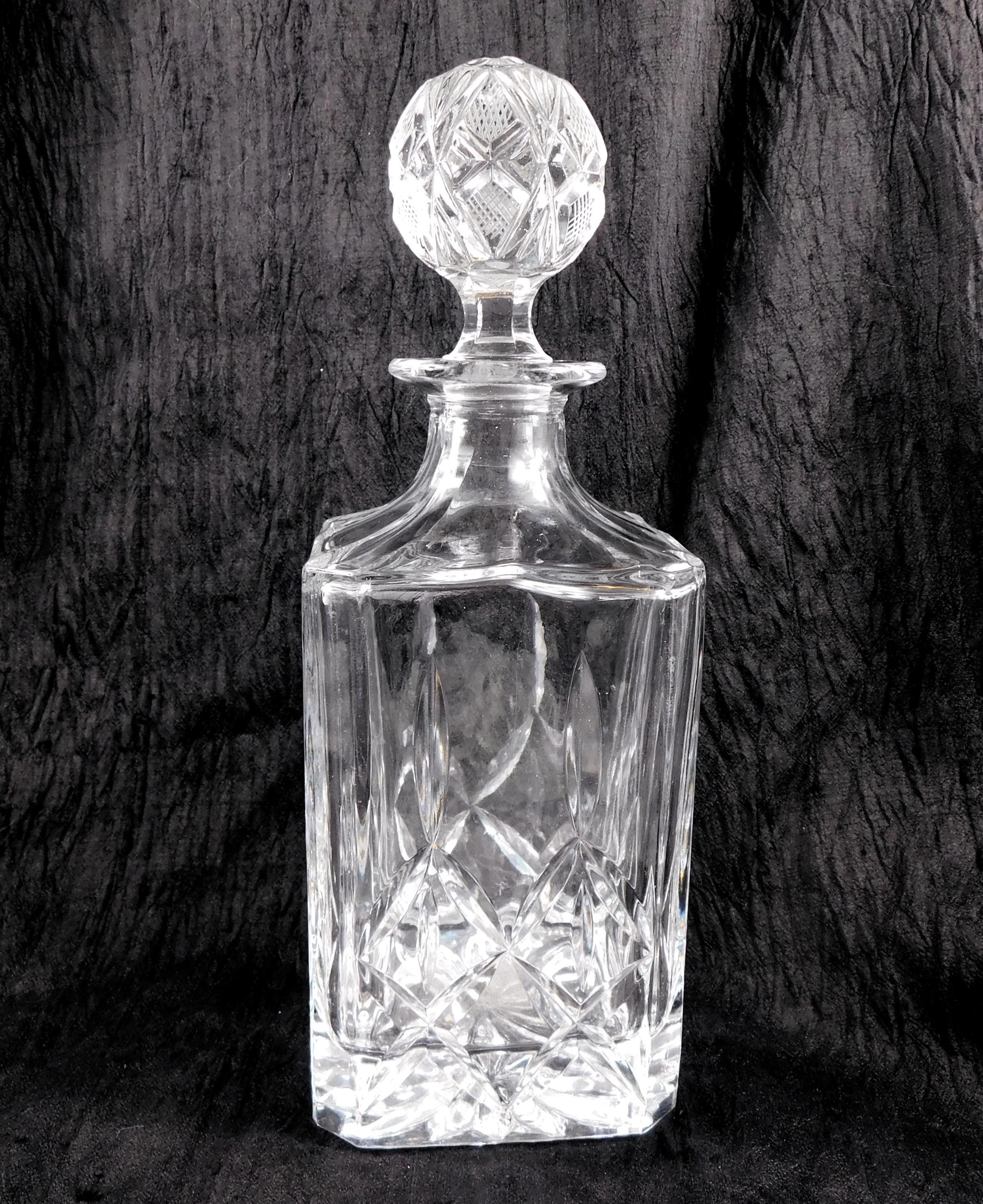 Block Cut Crystal Whiskey Decanter in Olympic # 21844