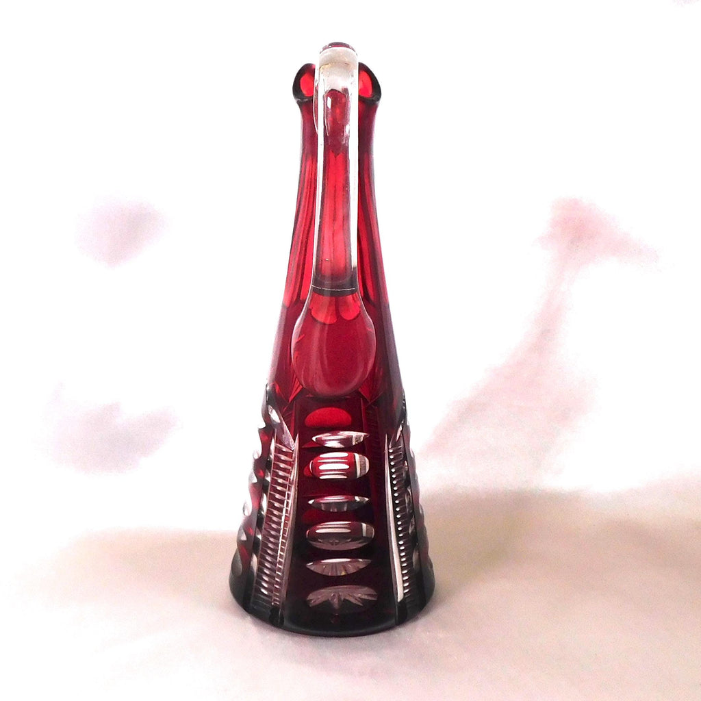 Red Cut to Clear Small Pitcher or Jug #25224