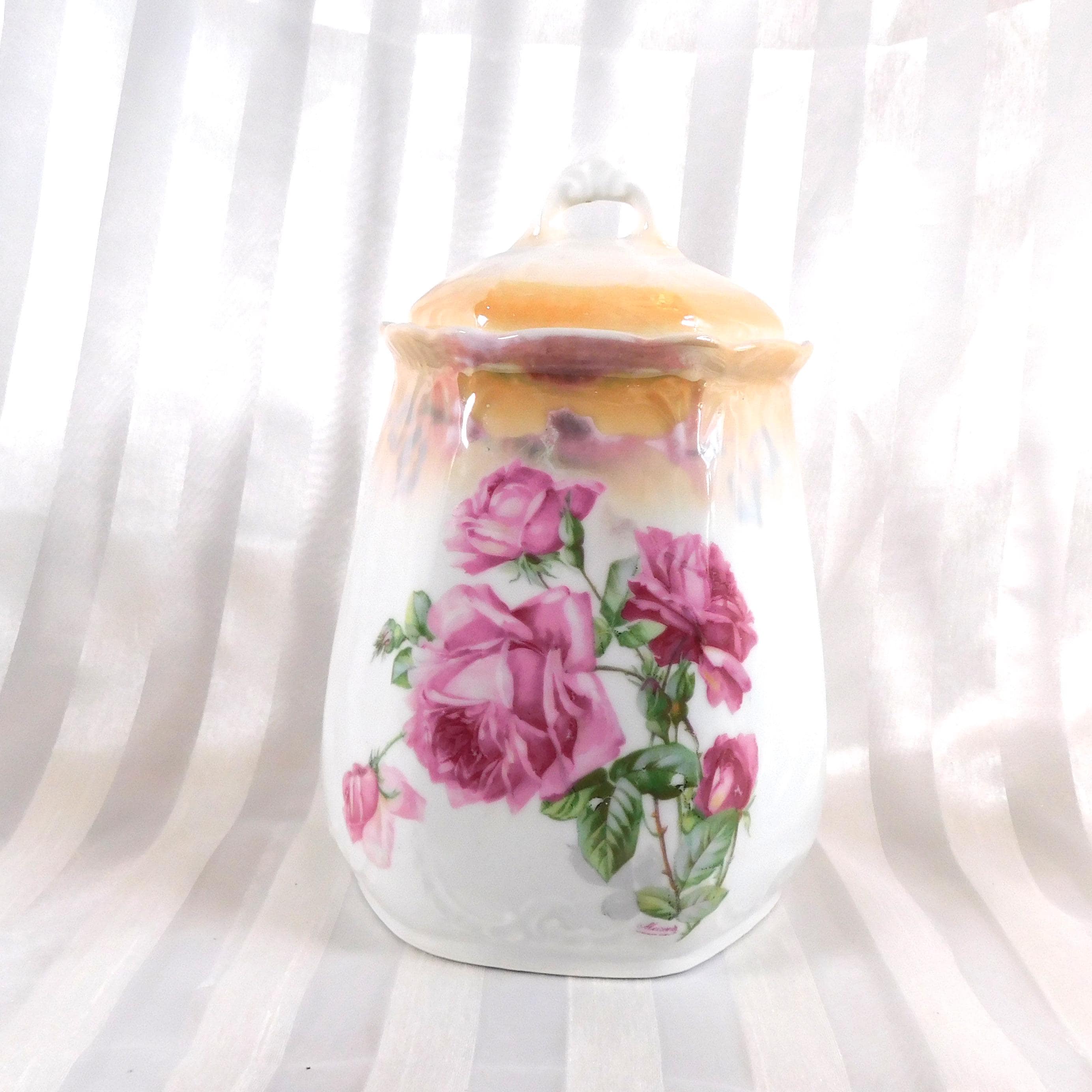 Altenburg Germany Floral Covered Biscuit Jar # 26055
