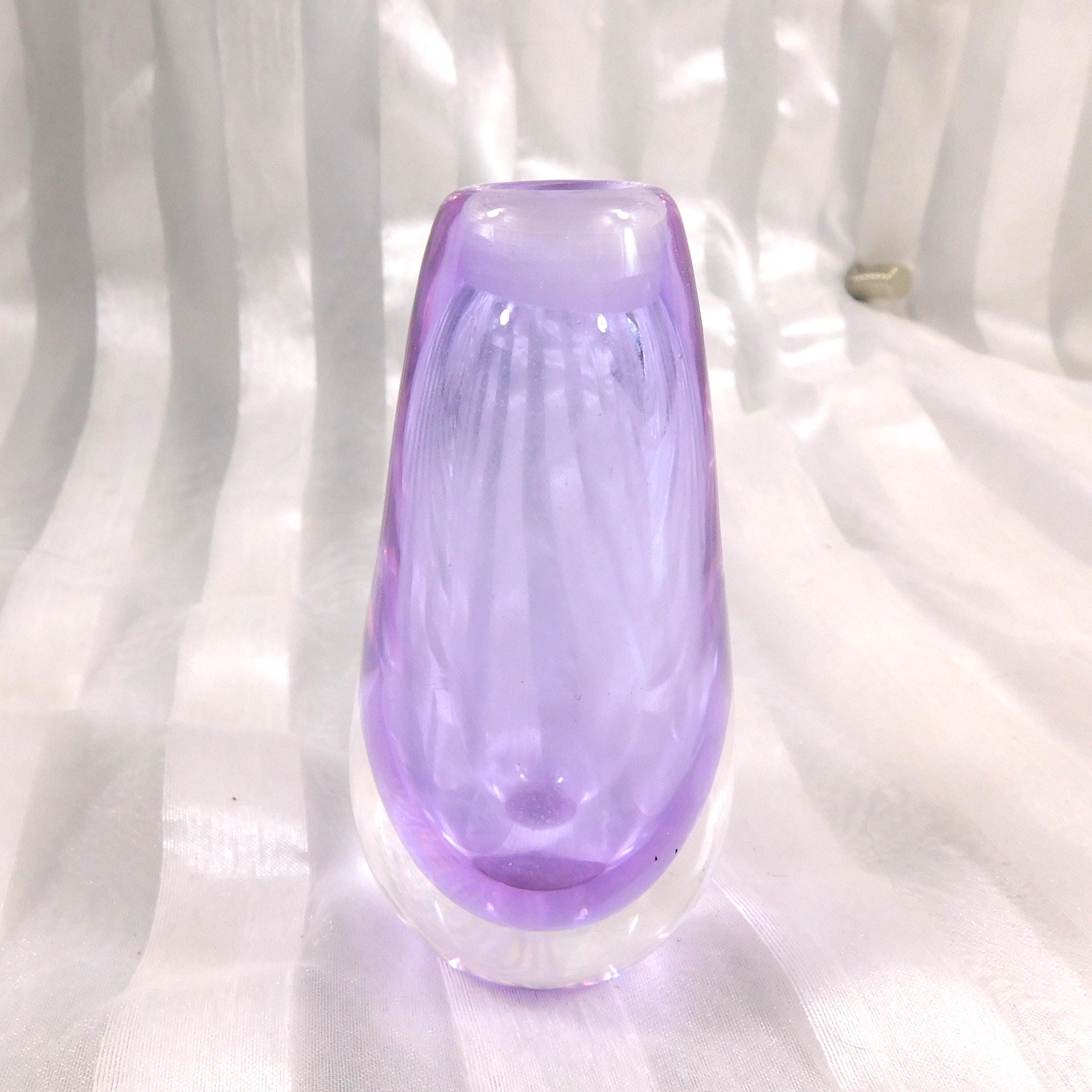 Purple Signed Vandermark Art Glass Perfume Bottle #  27079