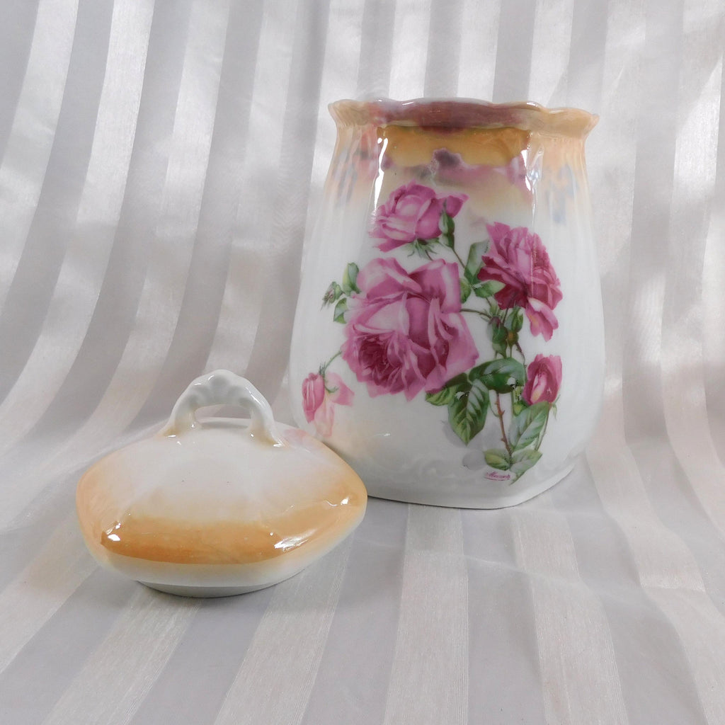Altenburg Germany Floral Covered Biscuit Jar # 26055