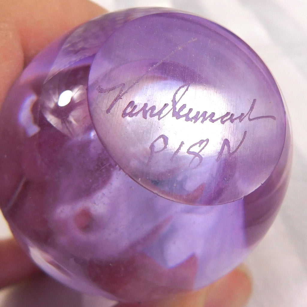 Purple Signed Vandermark Art Glass Perfume Bottle #  27079