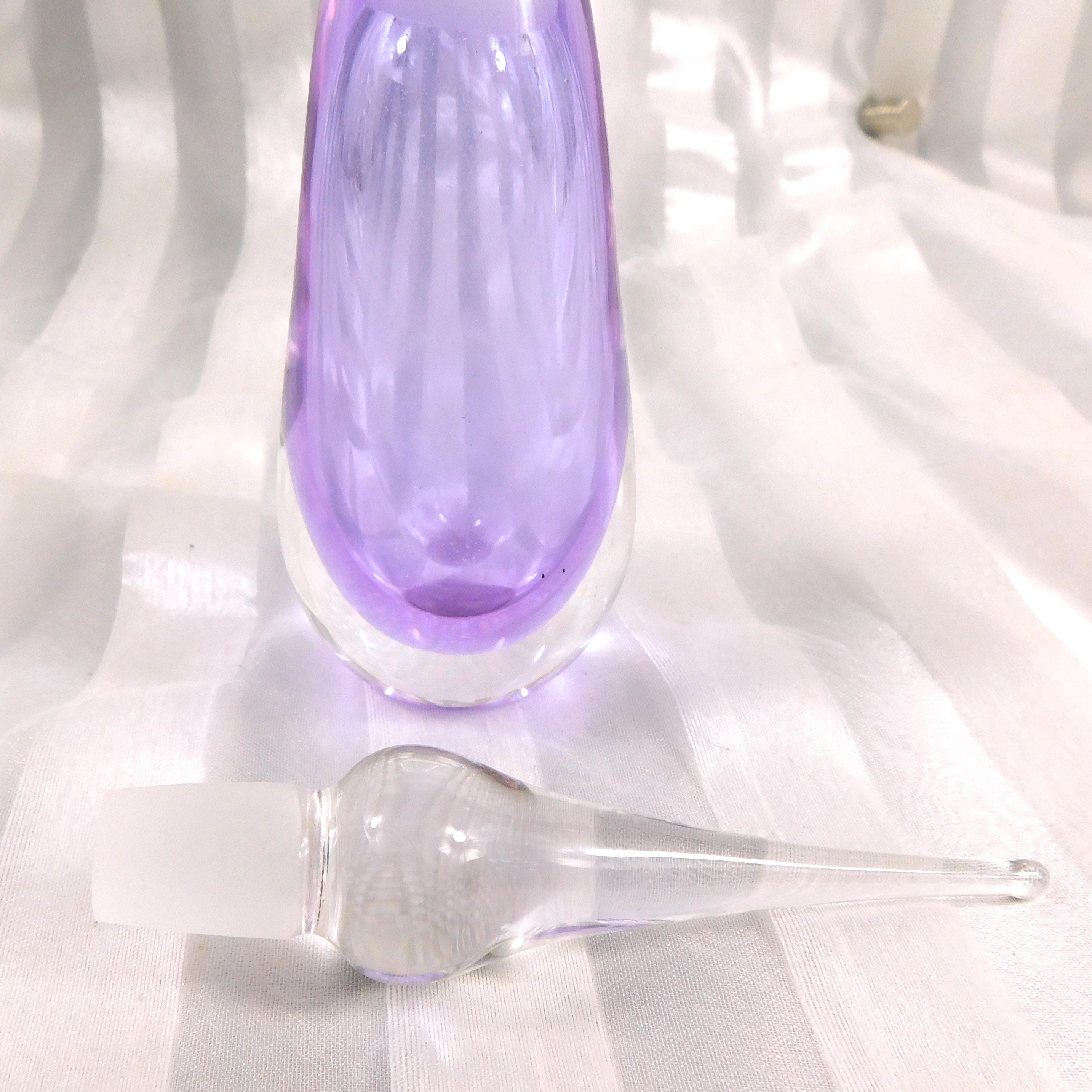Purple Signed Vandermark Art Glass Perfume Bottle #  27079