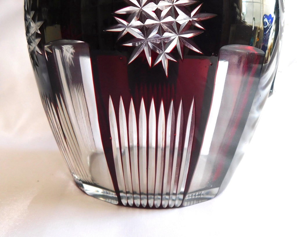 Dark Red Cut to Clear Pitcher # 22190