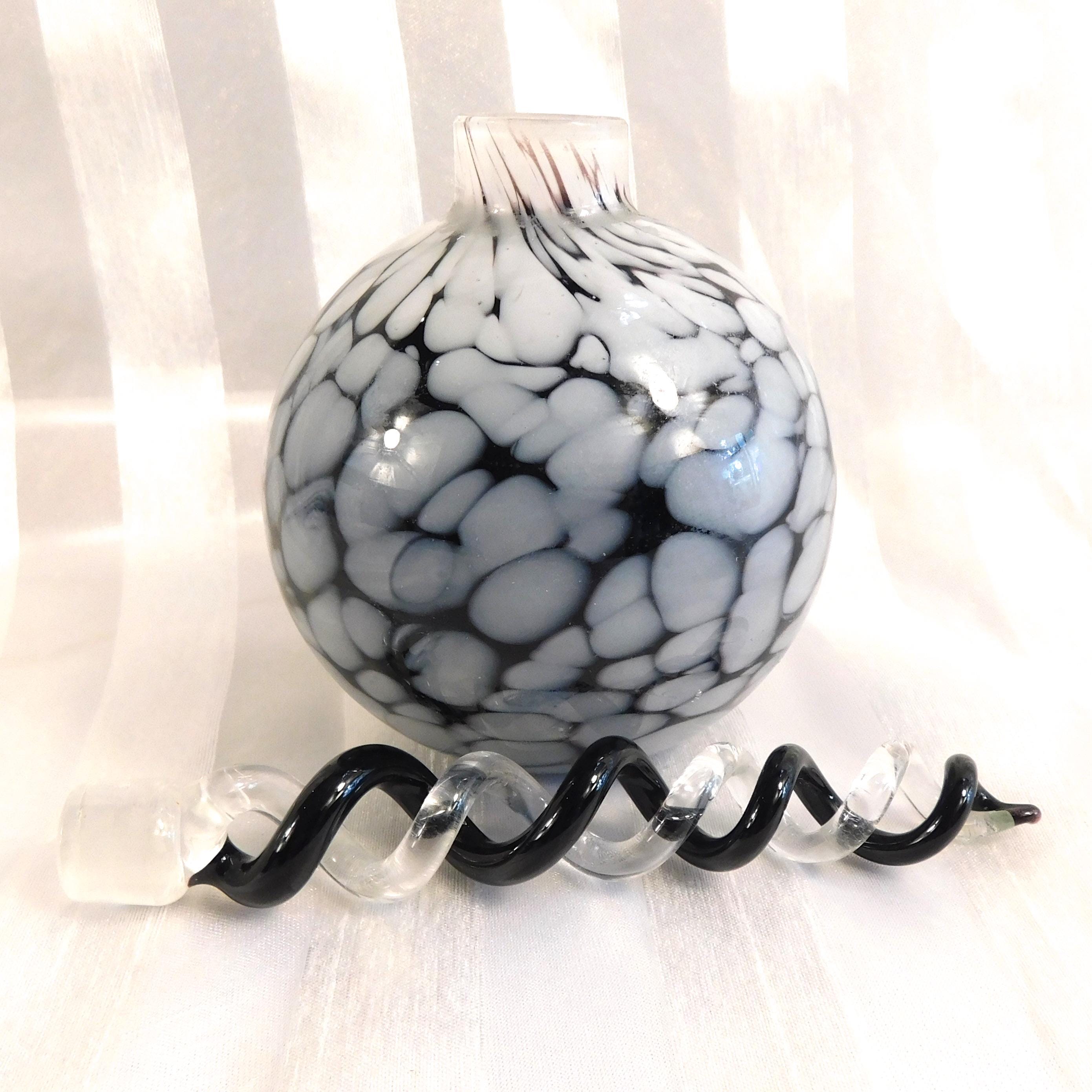 Black and White Swirl Perfume Bottle with Twisted Stopper # 26869