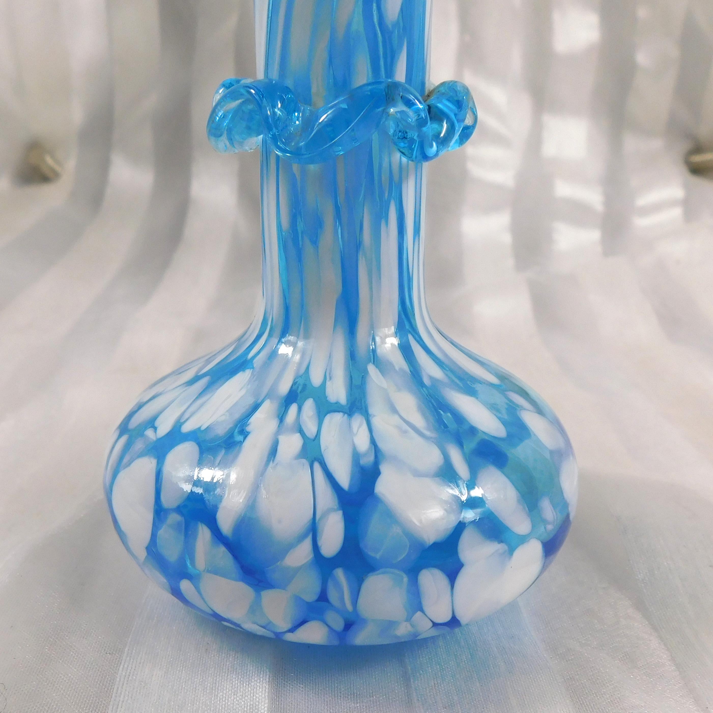 Blue and White Art Glass perfume Bottle # 27217