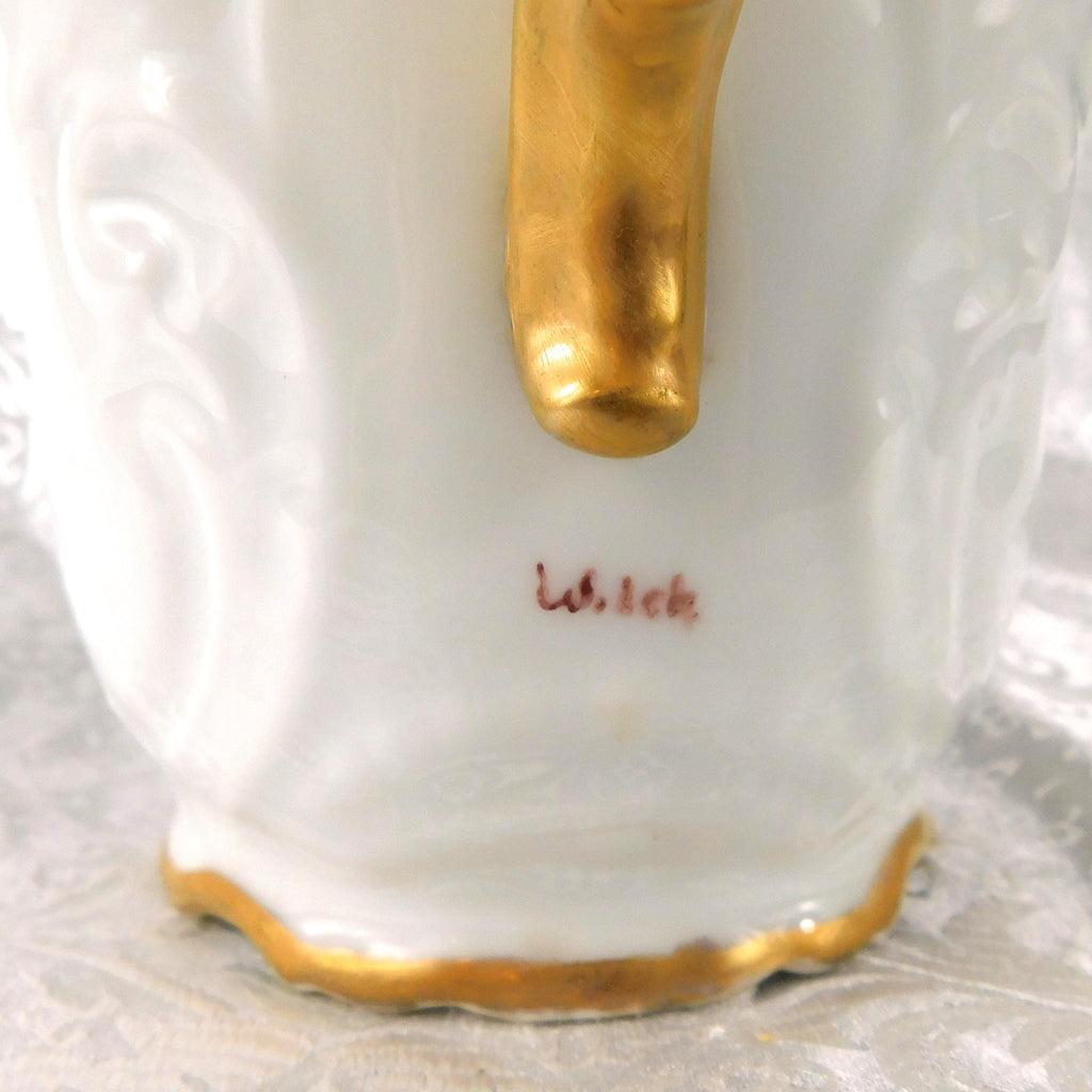 Unmarked Signed Hand Painted Chocolate Pot Teapot # 27269