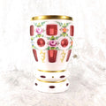 White over Pink Cut to Clear Vase # 27280