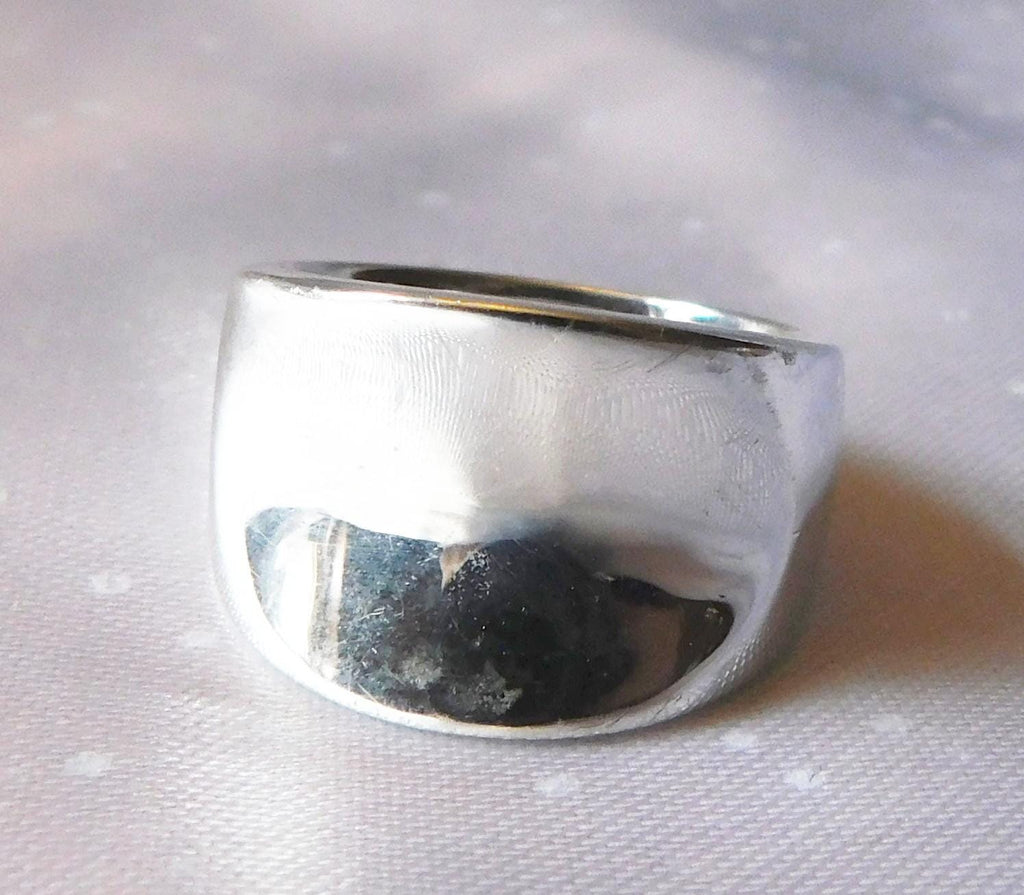 Wide Band Sterling Silver Ring-Size 7.25  # 21026
