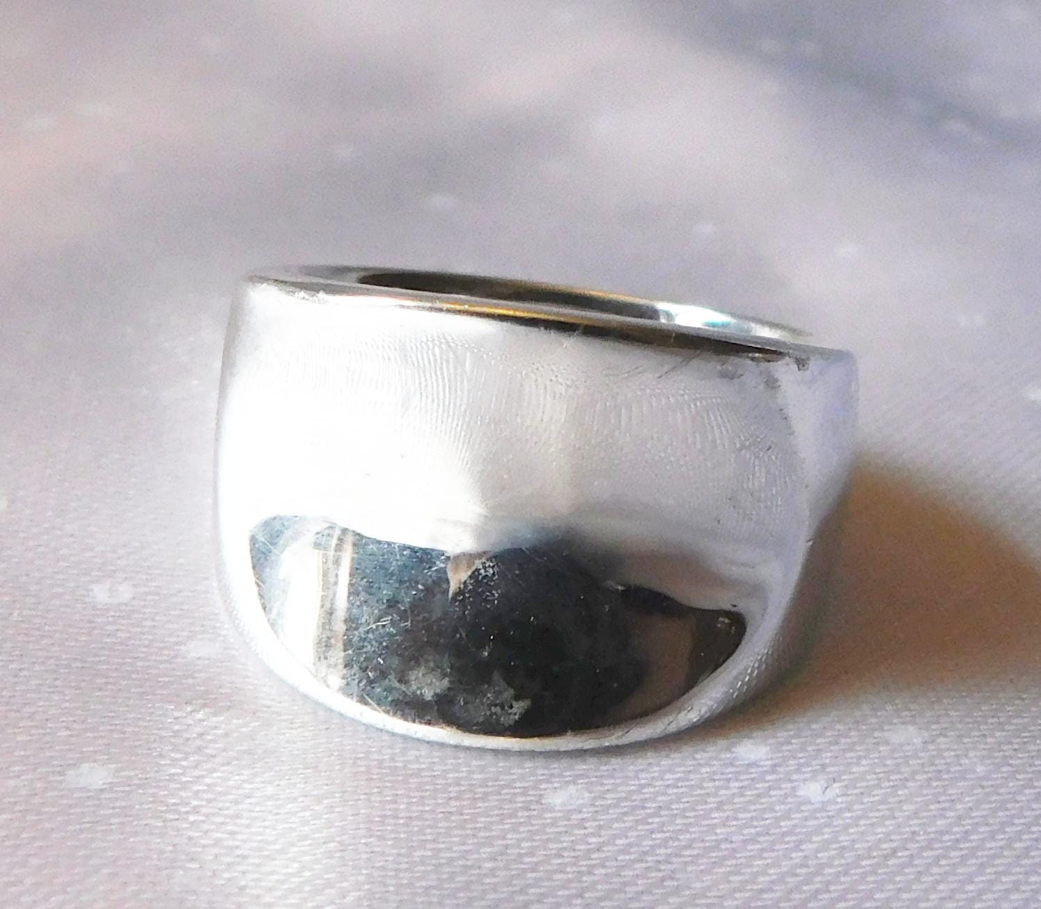 Wide Band Sterling Silver Ring-Size 7.25  # 21026