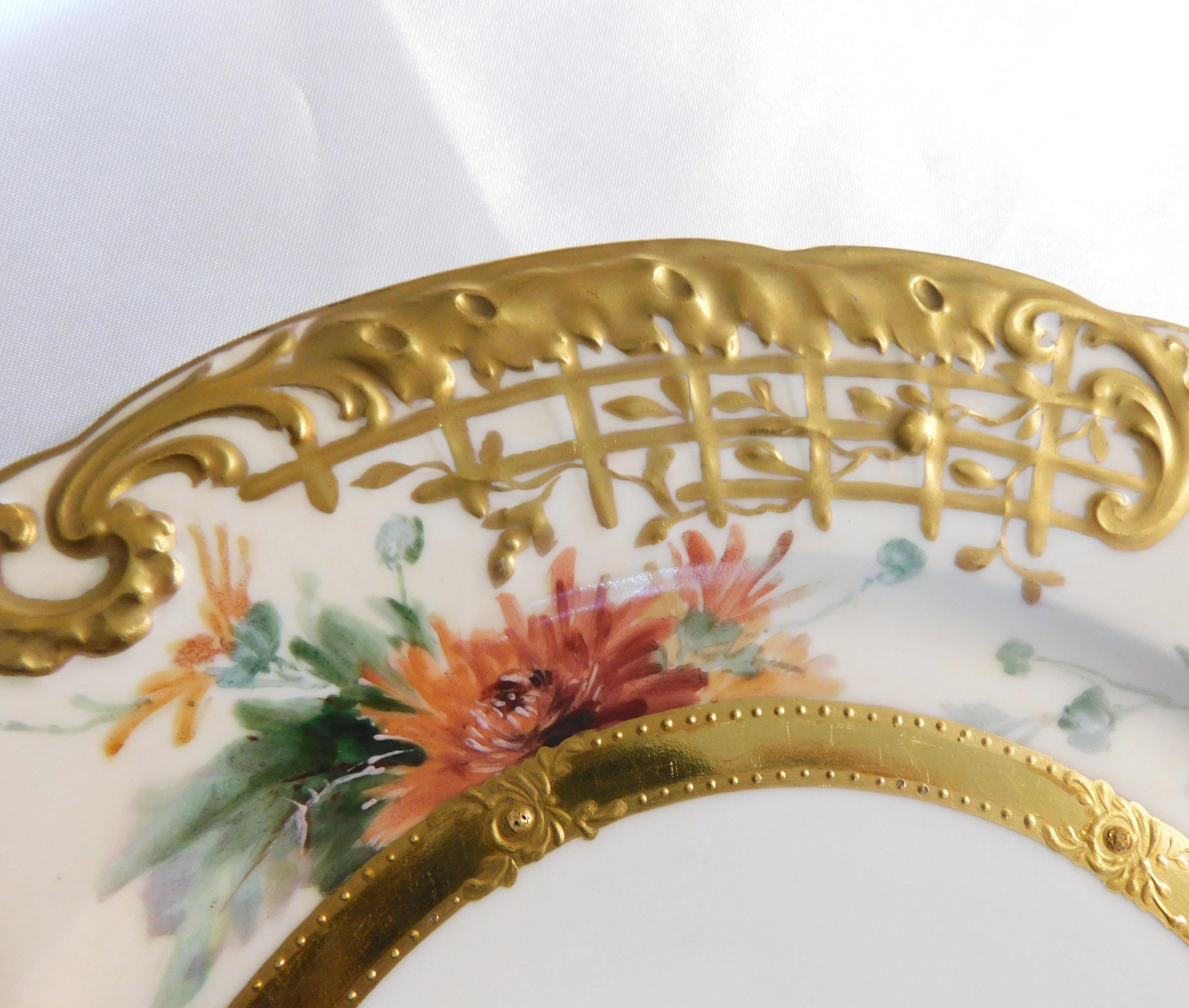 Beautiful Dresden Floral Plate # 6503