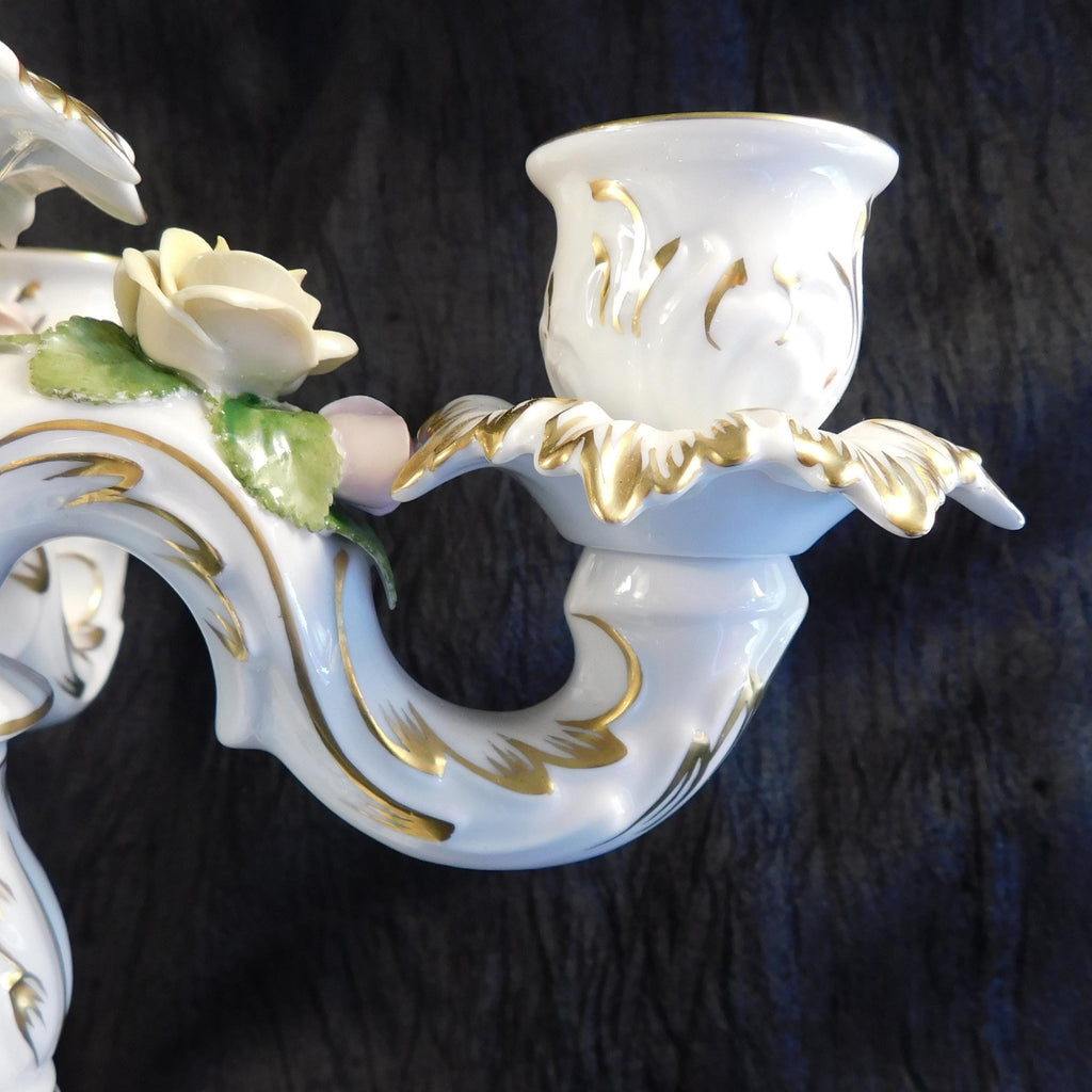 Alboth Kaiser Five Candle Candelabra with Dimensional Flowers # 27405