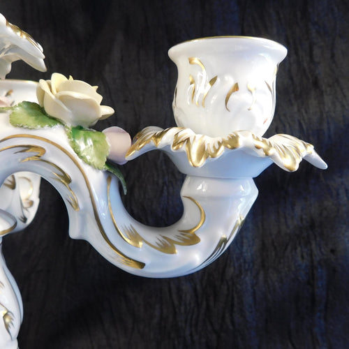 Alboth Kaiser Five Candle Candelabra with Dimensional Flowers # 27405
