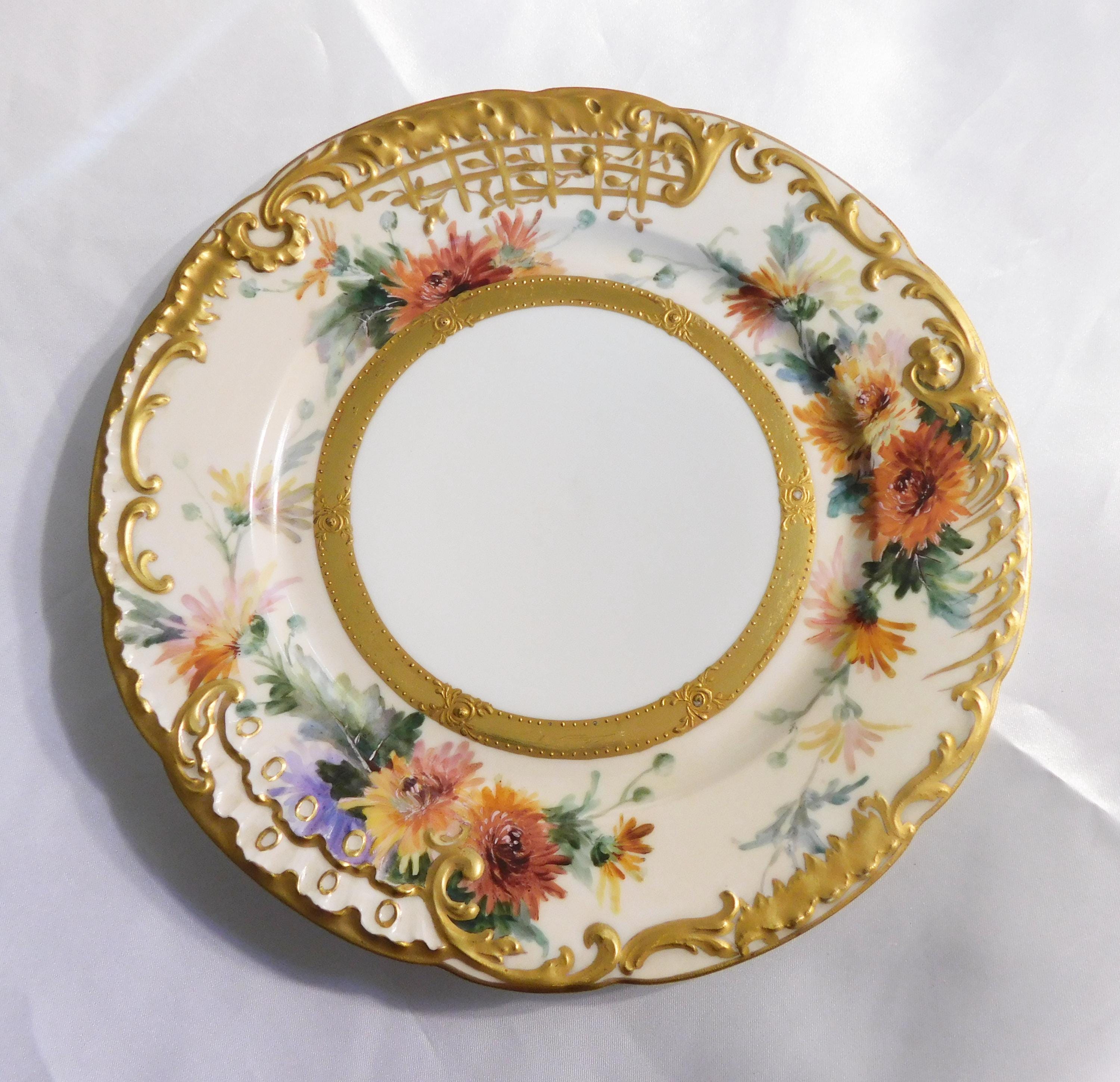 Beautiful Dresden Floral Plate # 6503