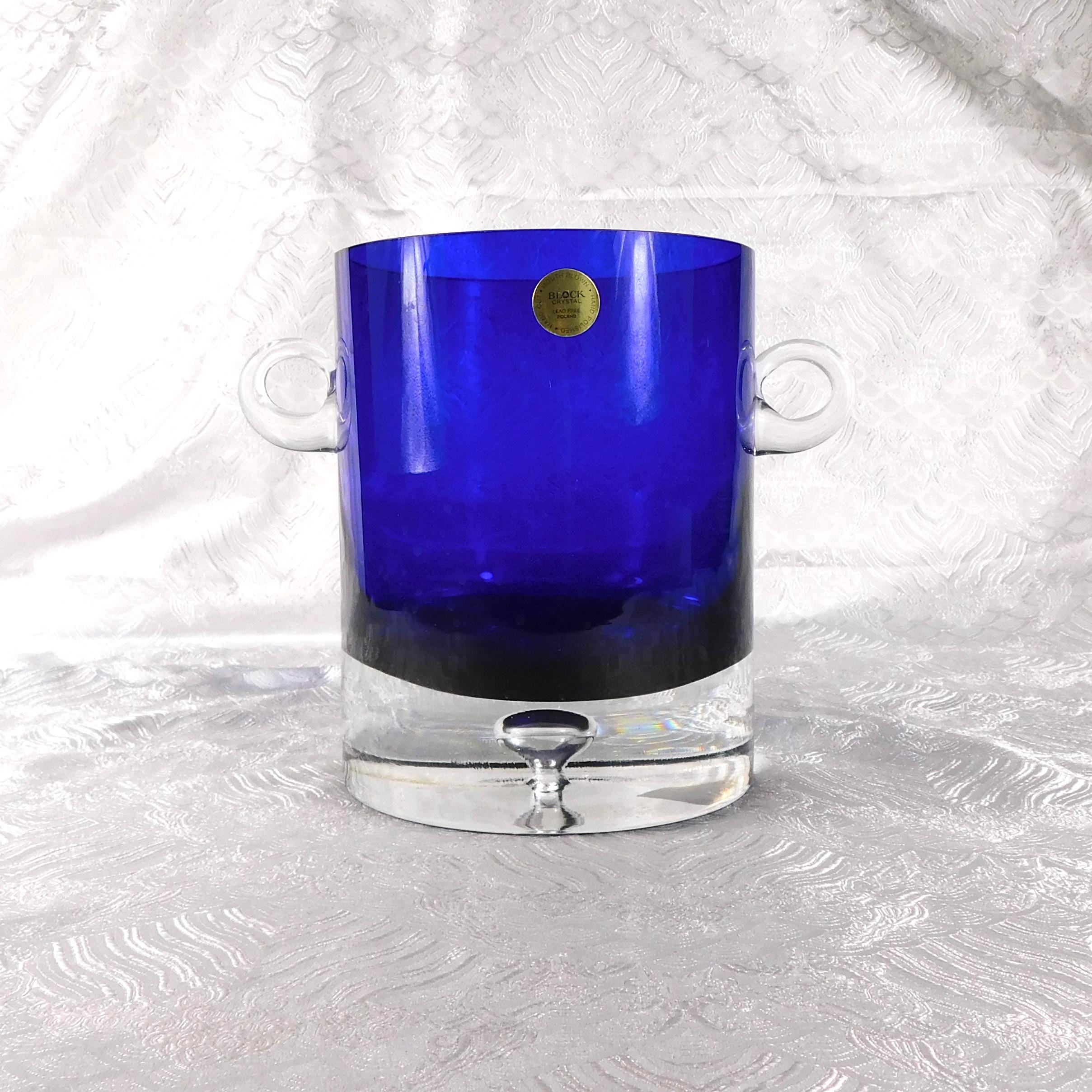 Block Cut Crystal Blue ice Bucket In Stockholm # 27415