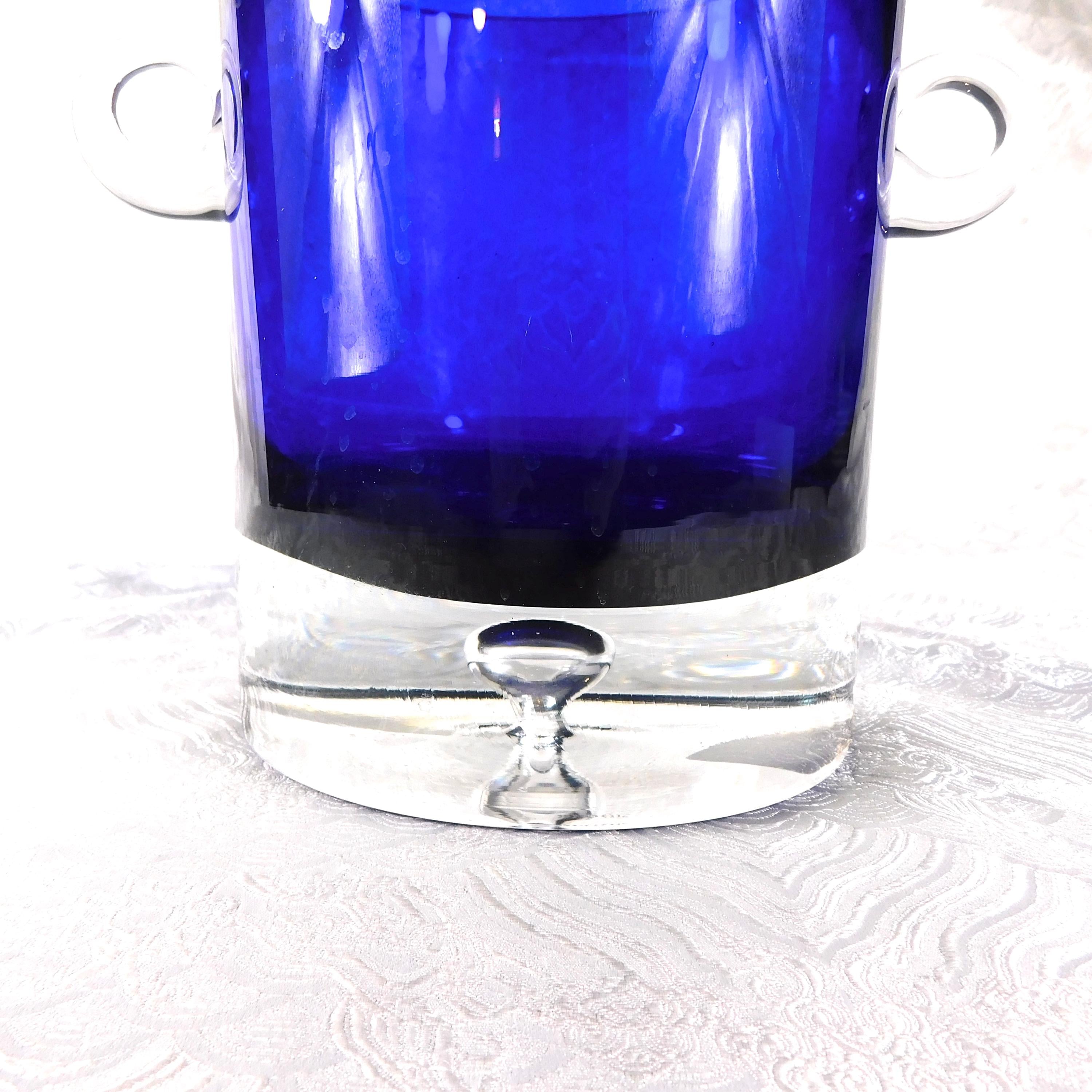 Block Cut Crystal Blue ice Bucket In Stockholm # 27415