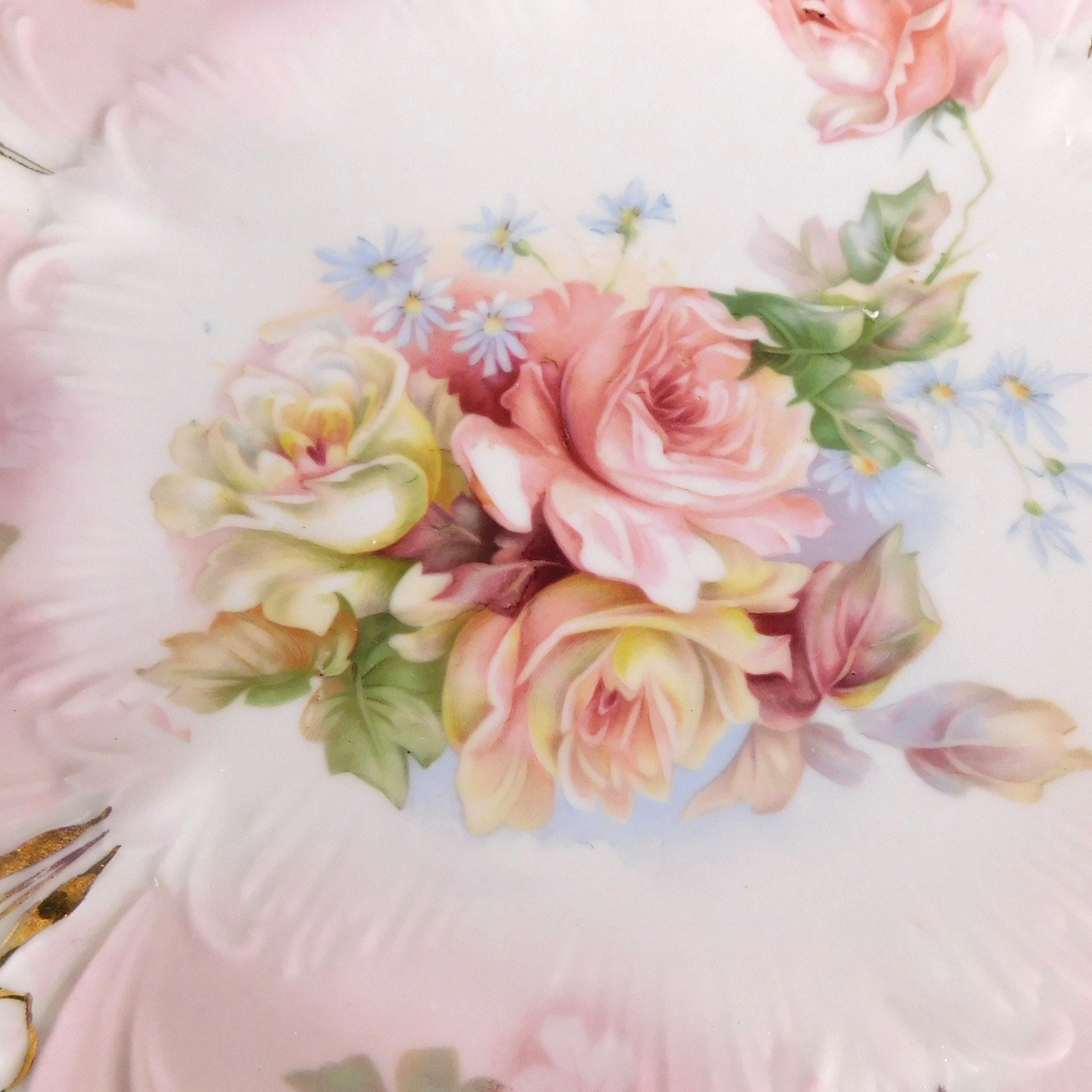 Pink Floral Serving Tray # 27368