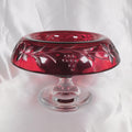 Red Cut to Clear Compote with Clear Base # 22356