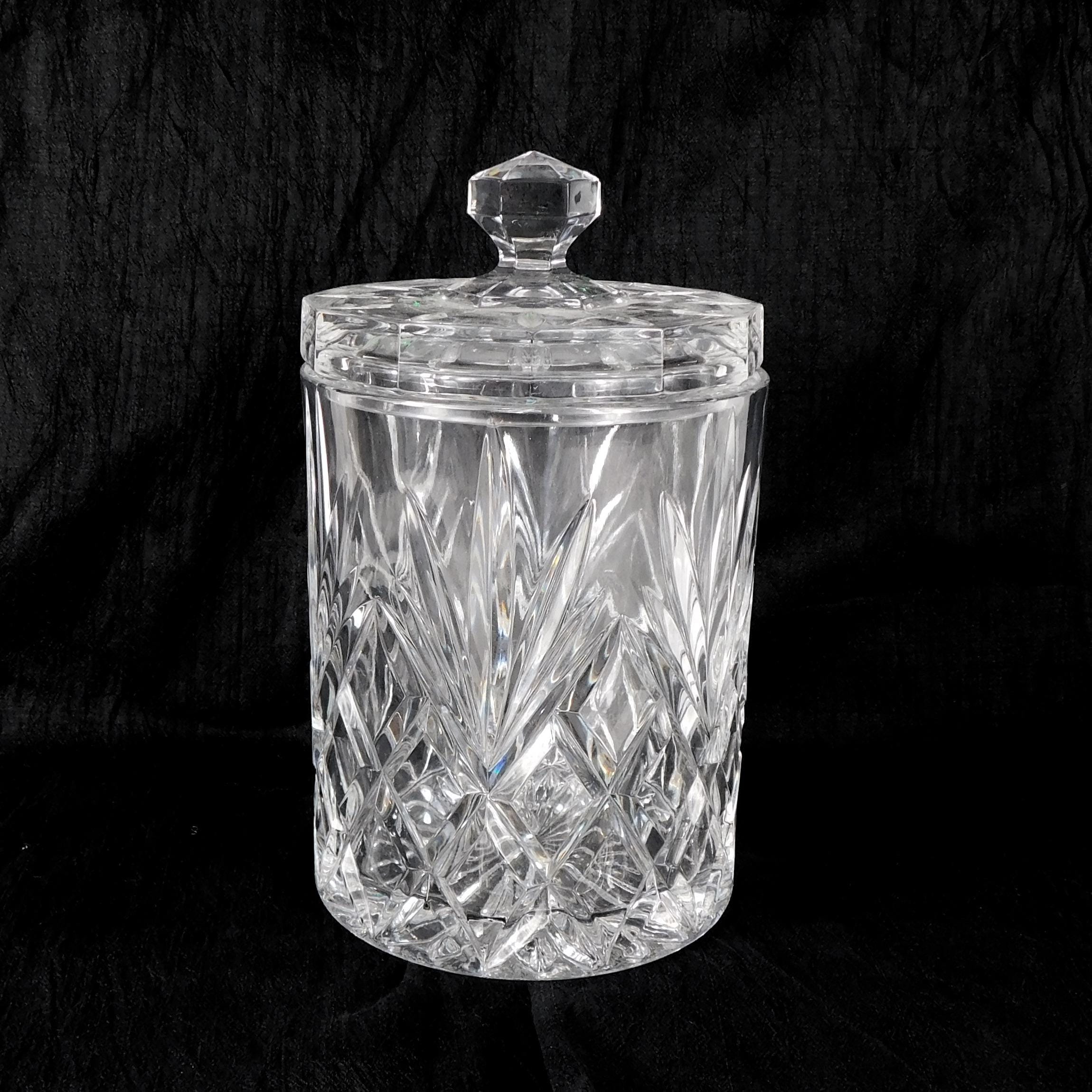 Diamond Cut Crystal Biscuit Jar with Lid # 27406